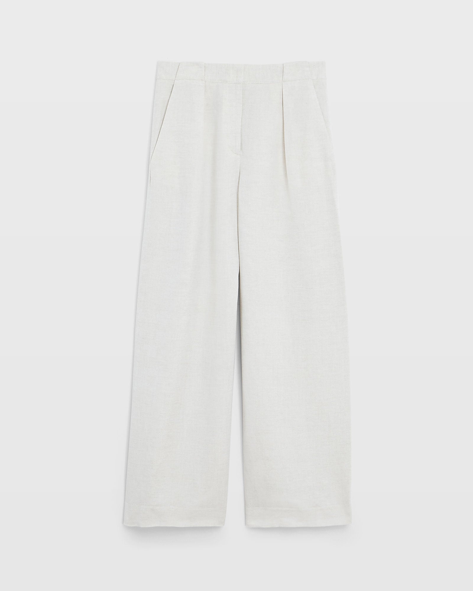 CLUB MONACO - Wide Leg Linen Blend Trouser - Flaxseed