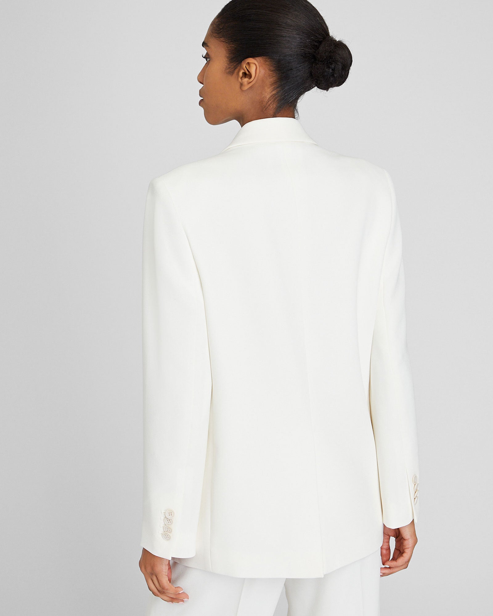 CLUB MONACO - Relaxed Double Breasted Crepe Blazer - Off White