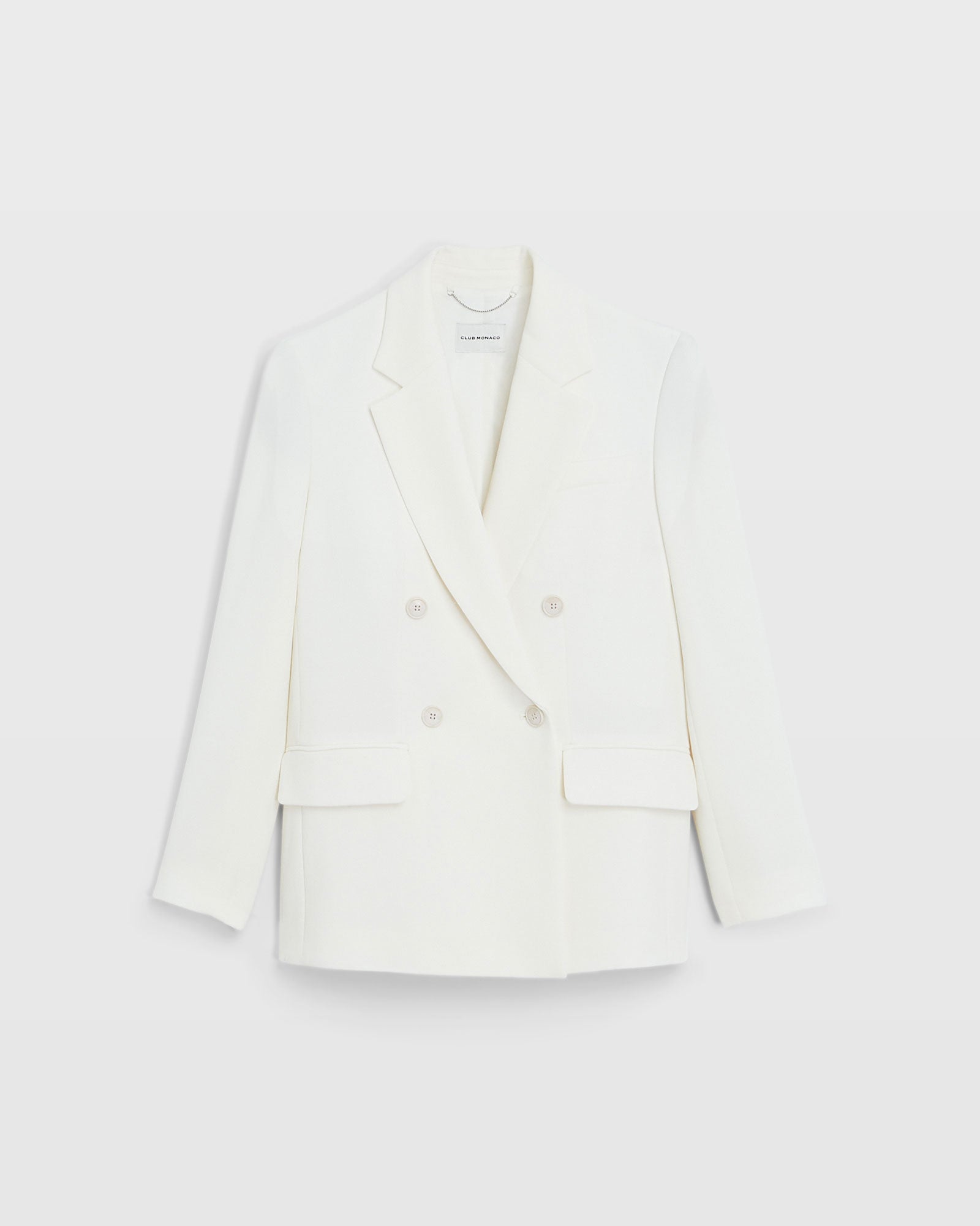 CLUB MONACO - Relaxed Double Breasted Crepe Blazer - Off White