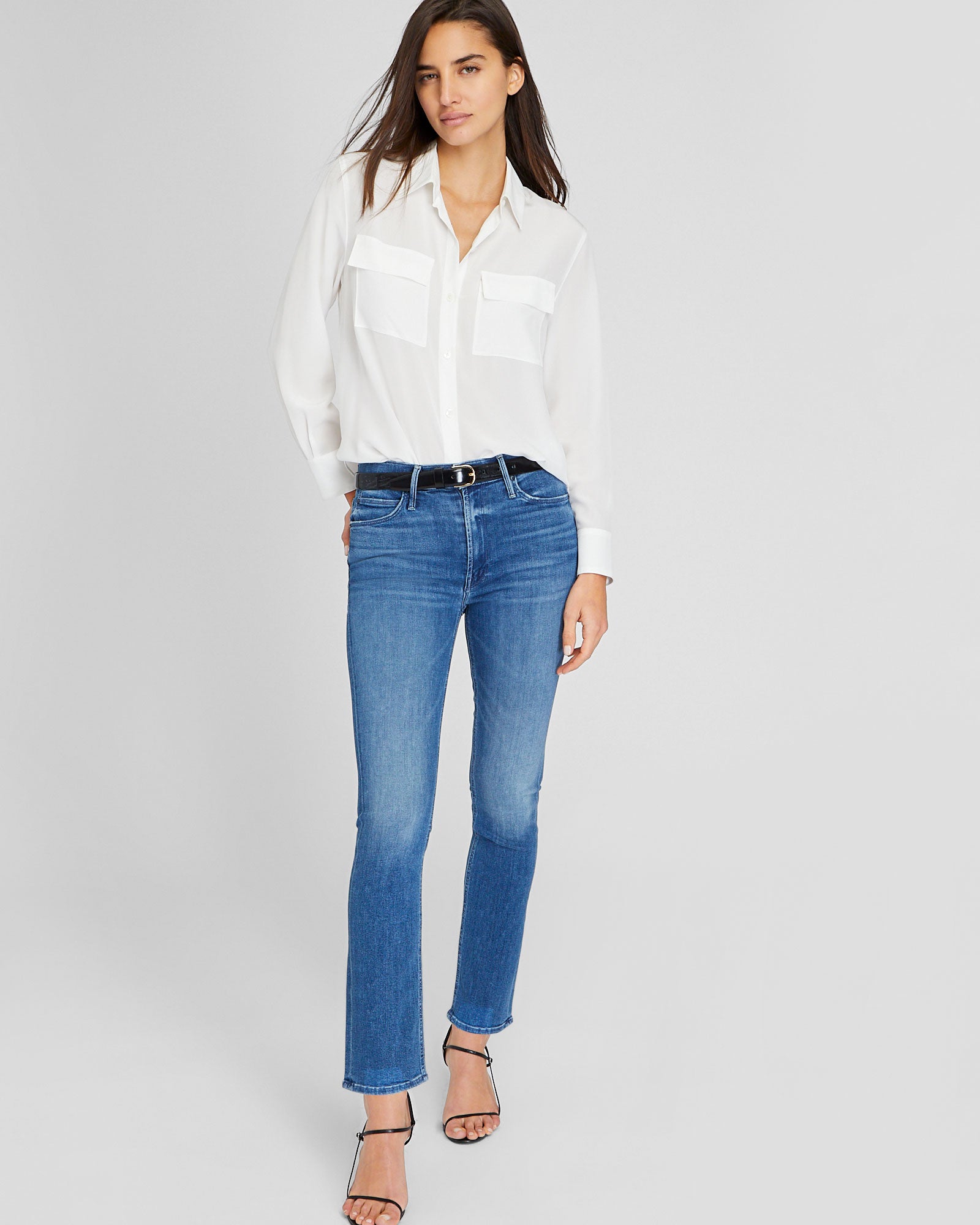CLUB MONACO - MOTHER Mid Rise Dazzler Ankle Jeans - Denim
