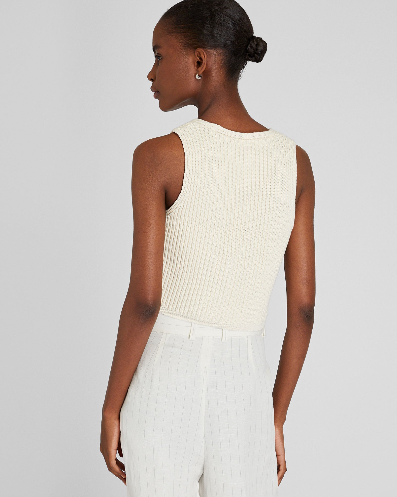 CLUB MONACO - Gilet en tricot - Blanc Cassé