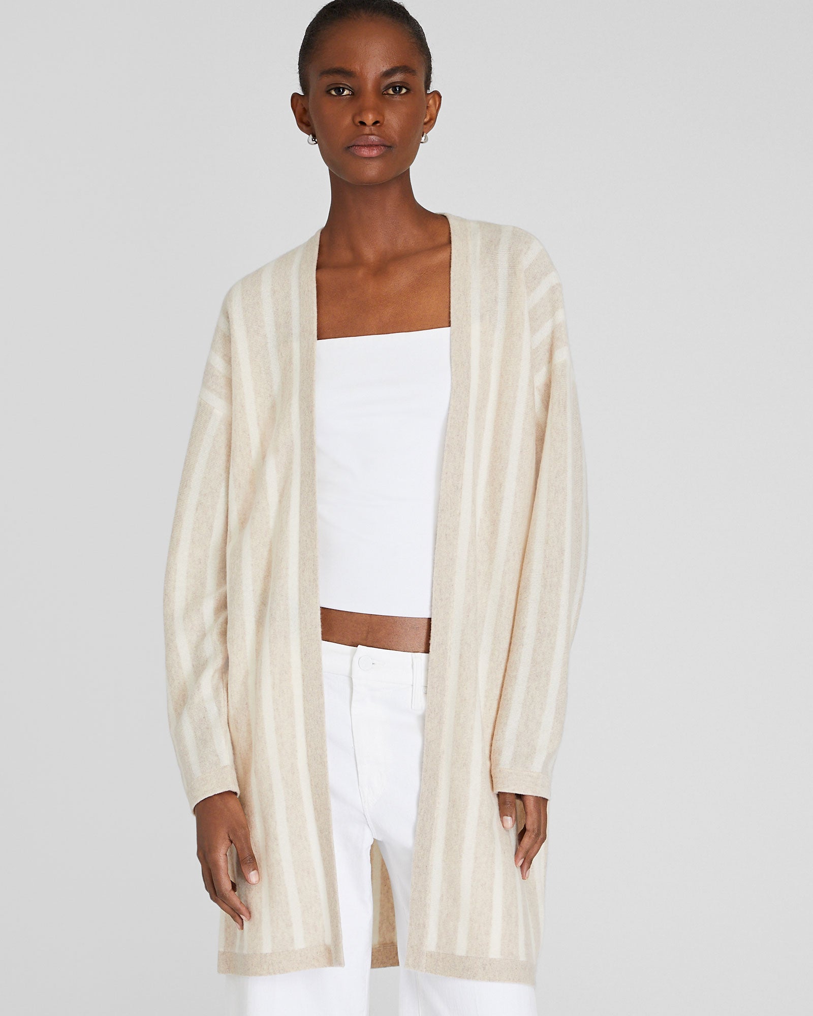 CLUB MONACO - Cashmere Beach Cardigan - Oatmeal Mix