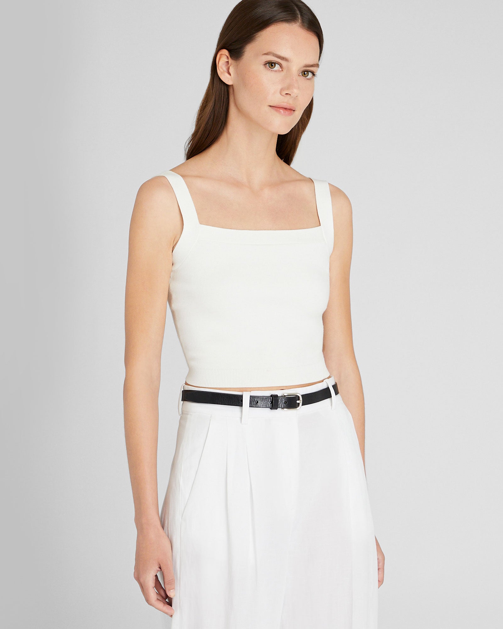 CLUB MONACO - Cropped Sweater Tank - White