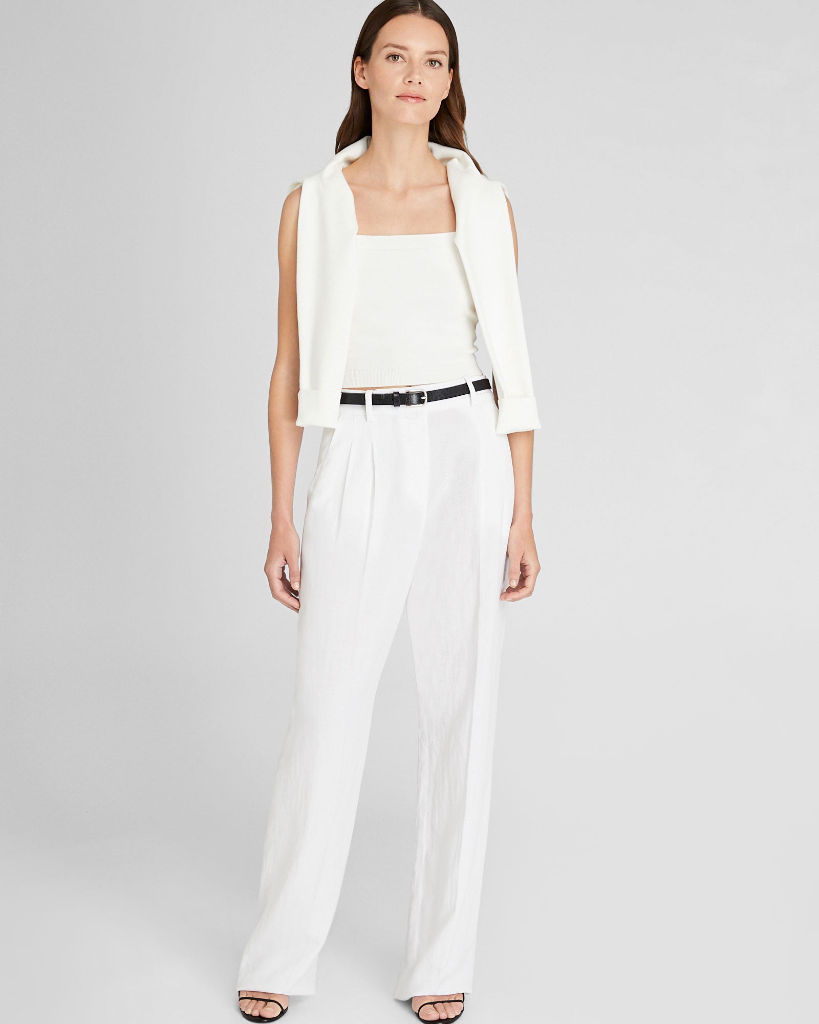 CLUB MONACO - Cropped Sweater Tank - White