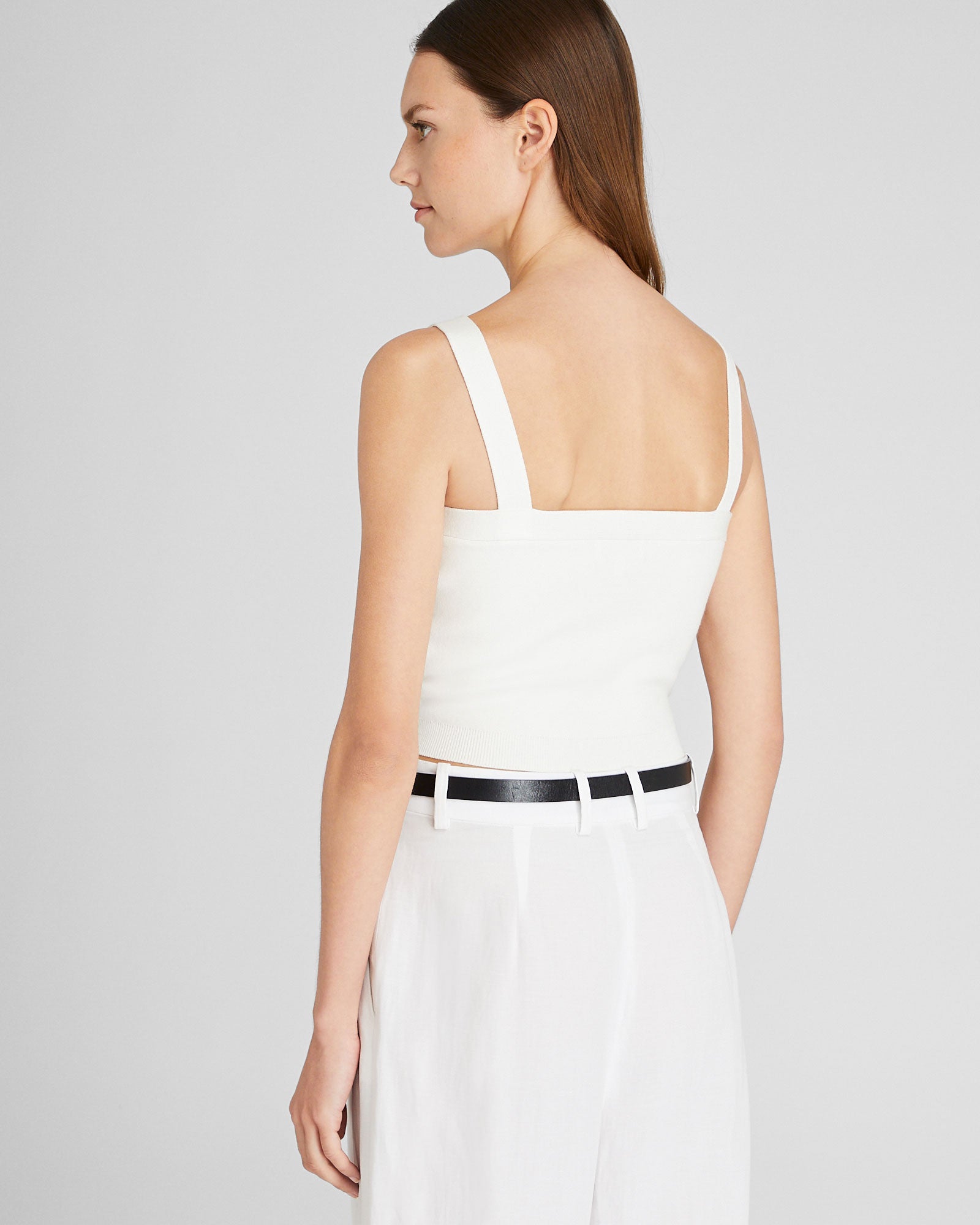 CLUB MONACO - Cropped Sweater Tank - White