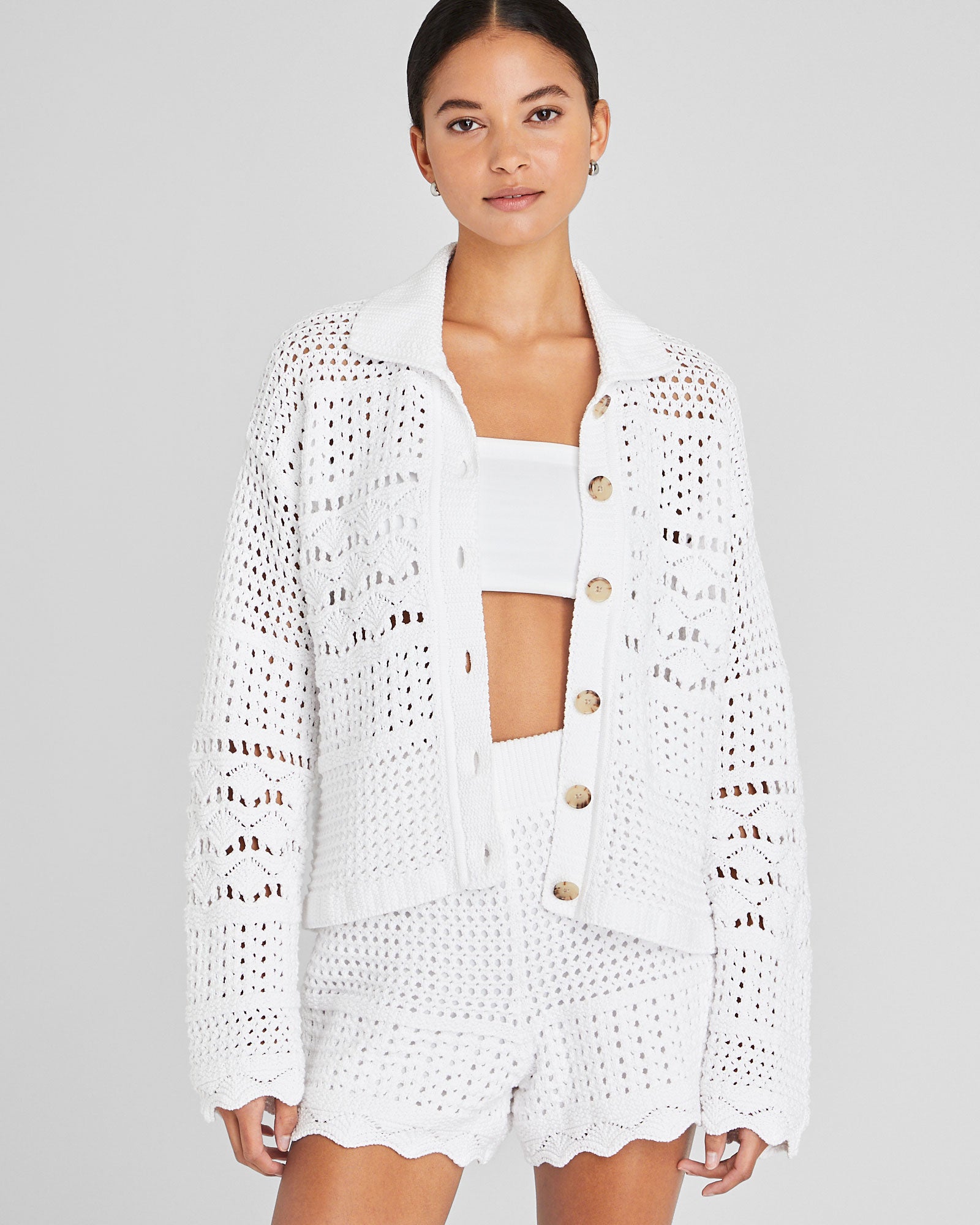 CLUB MONACO - Chandail à mailles ouvertes - Blanc