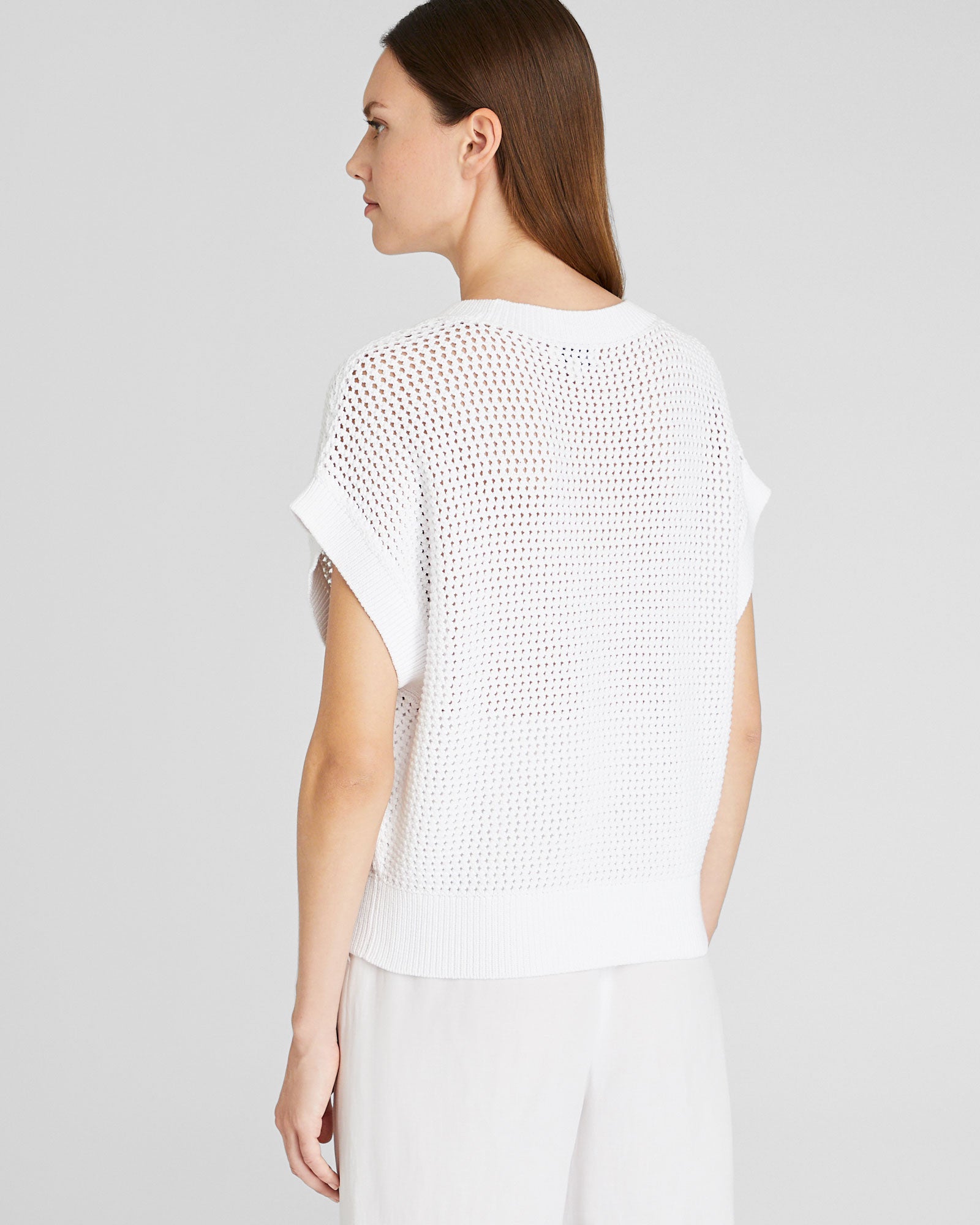 CLUB MONACO - Coquille décontractée en maille - Blanc