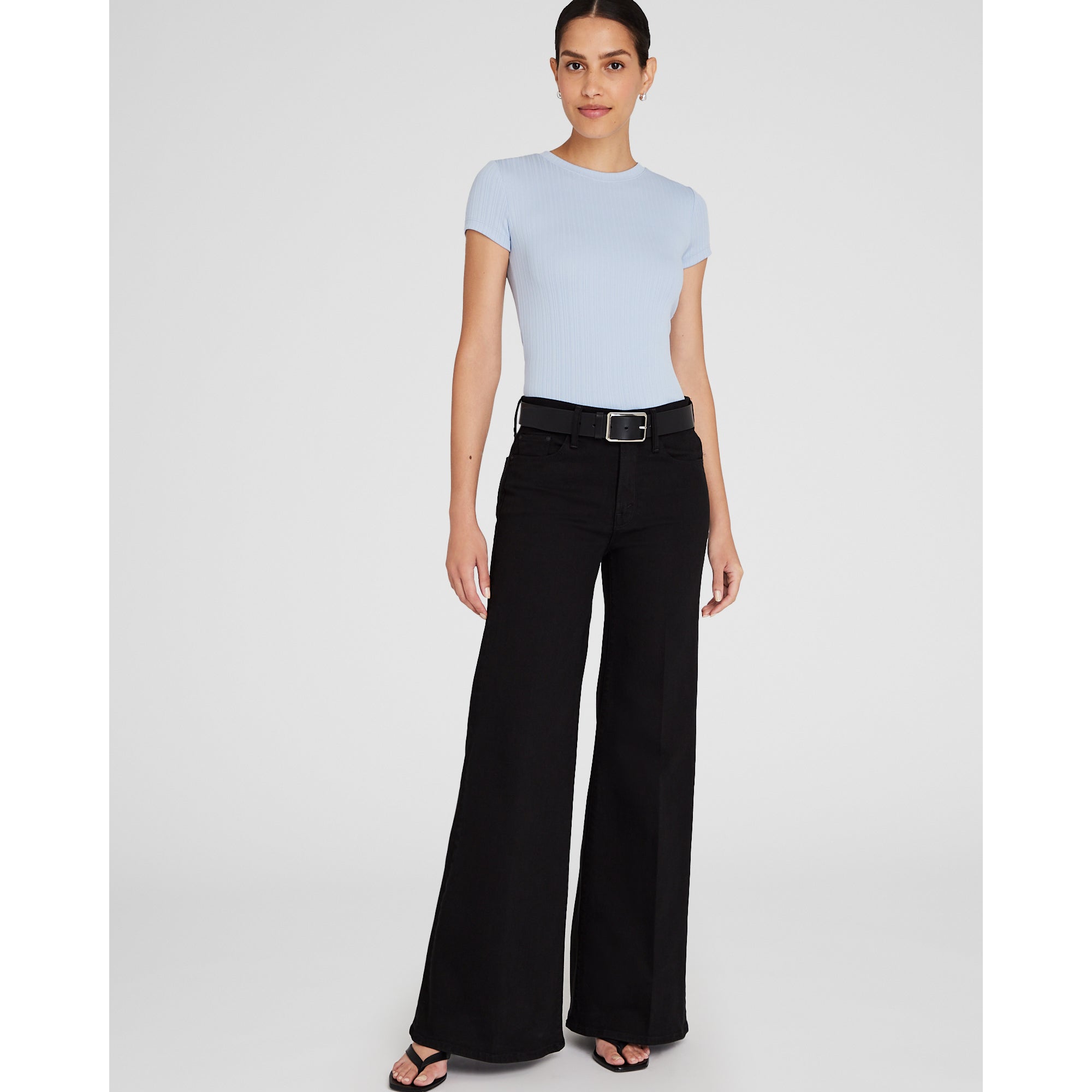 CLUB MONACO - Plissé Bowee Tee - Blue