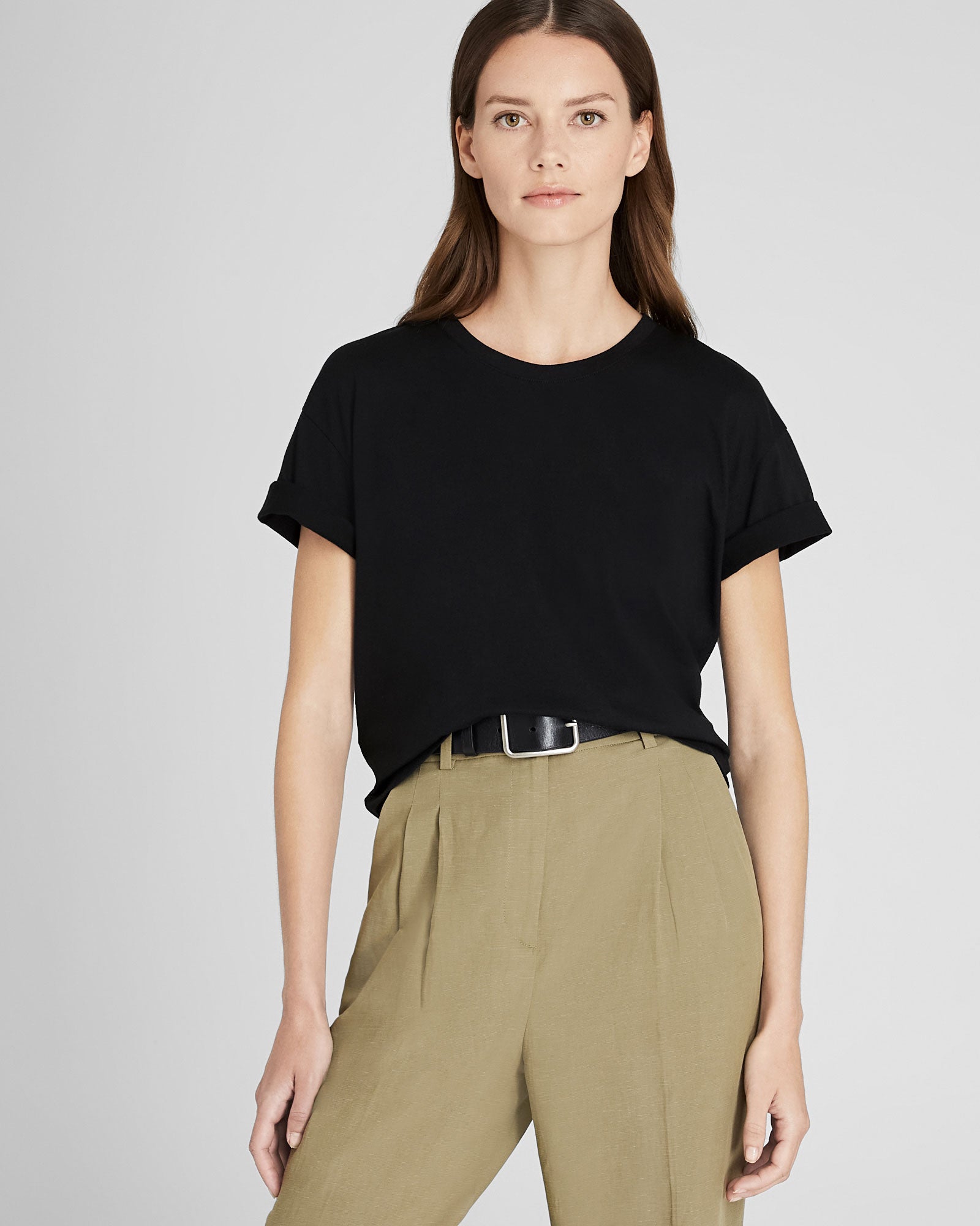 CLUB MONACO - Boxy Pima Tee - Black
