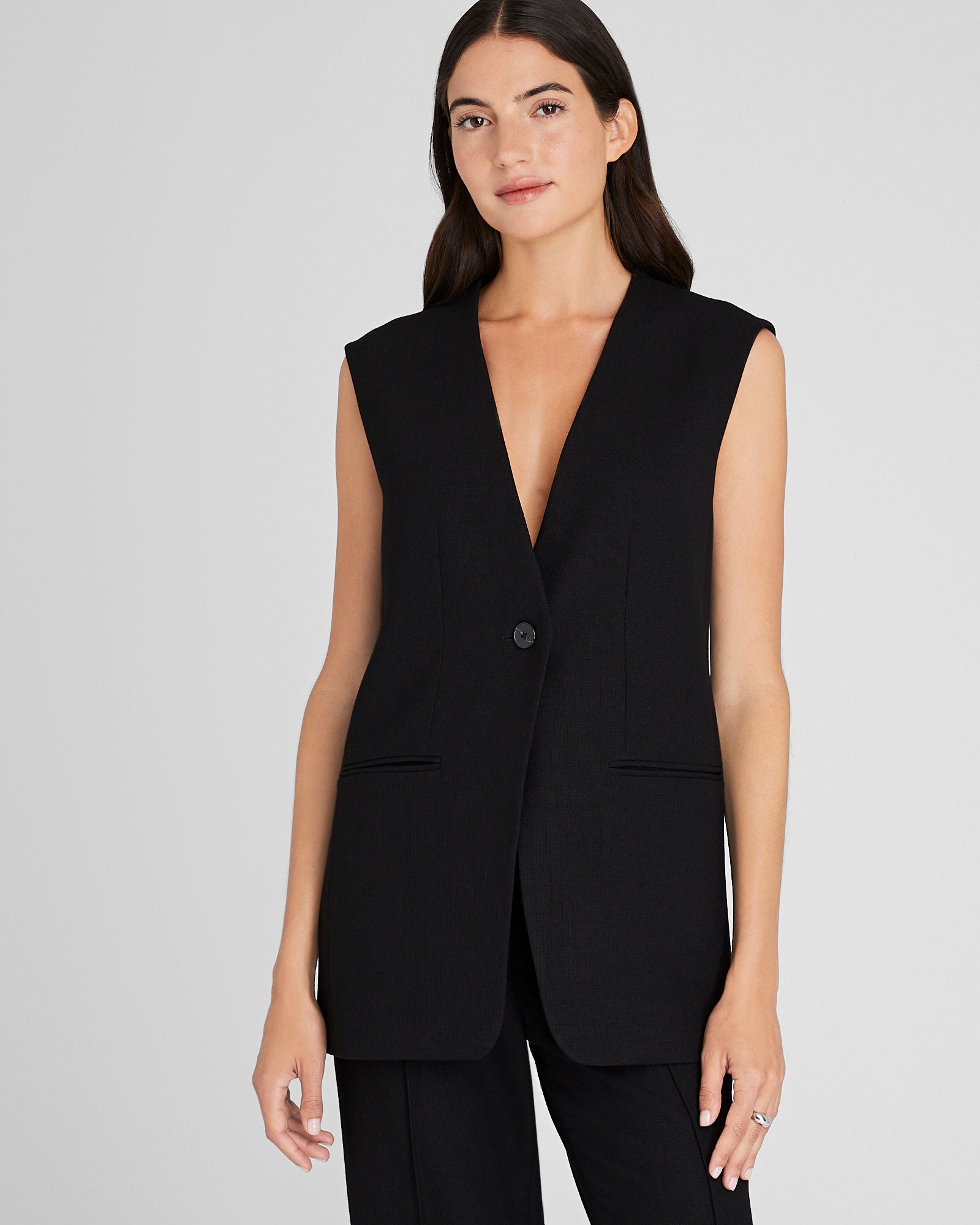 CLUB MONACO - Gilet long décontracté - Noir