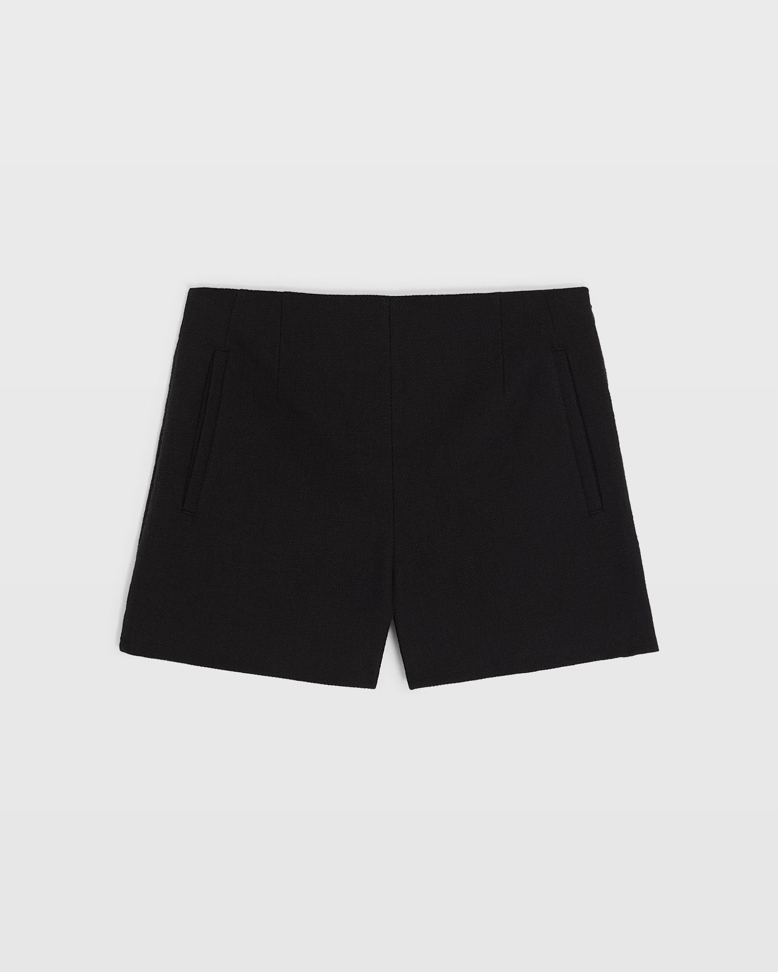 CLUB MONACO - Short texturé à taille haute - Noir