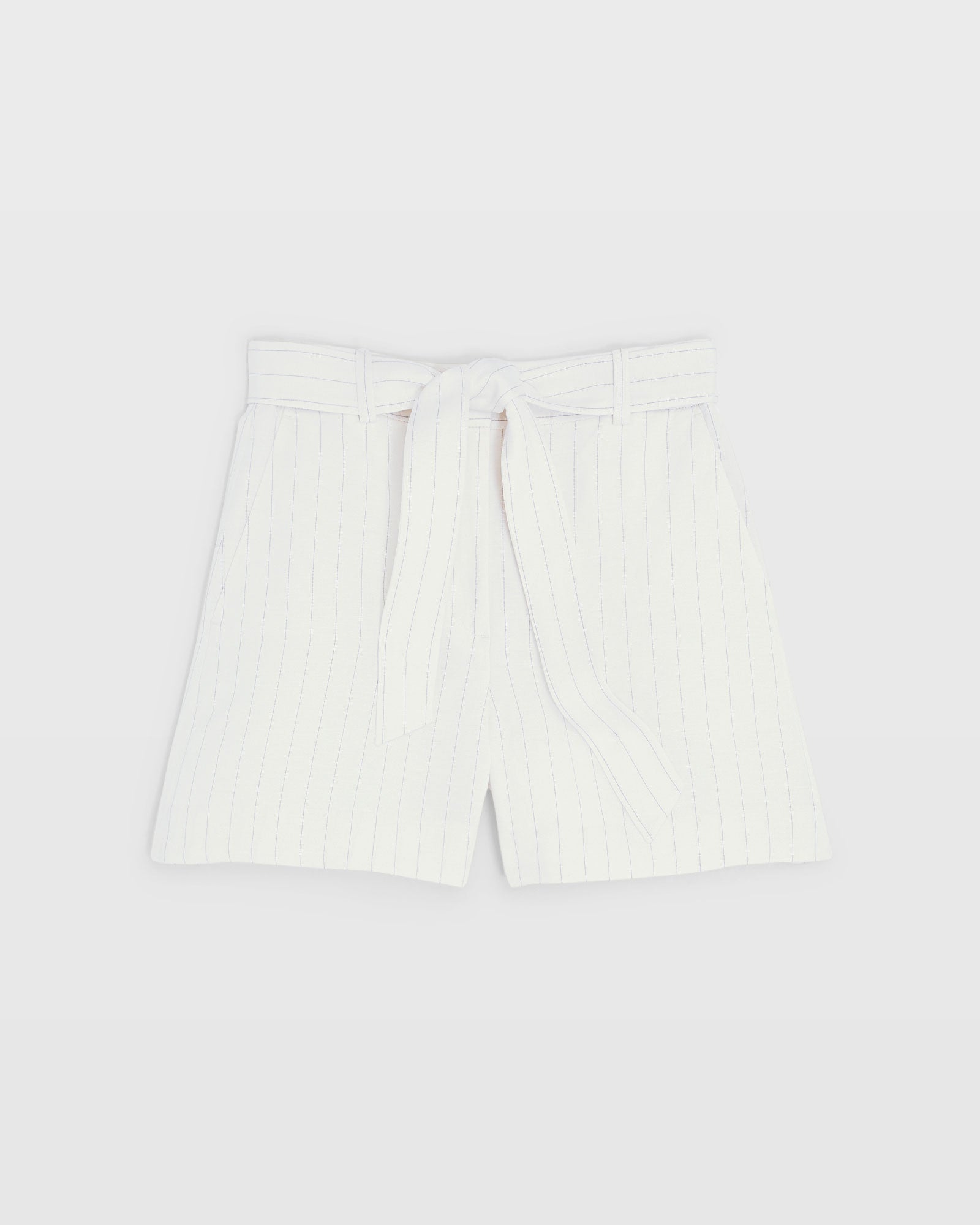 CLUB MONACO - Short ceinturé en mélange de lin - Mélange d'ivoire