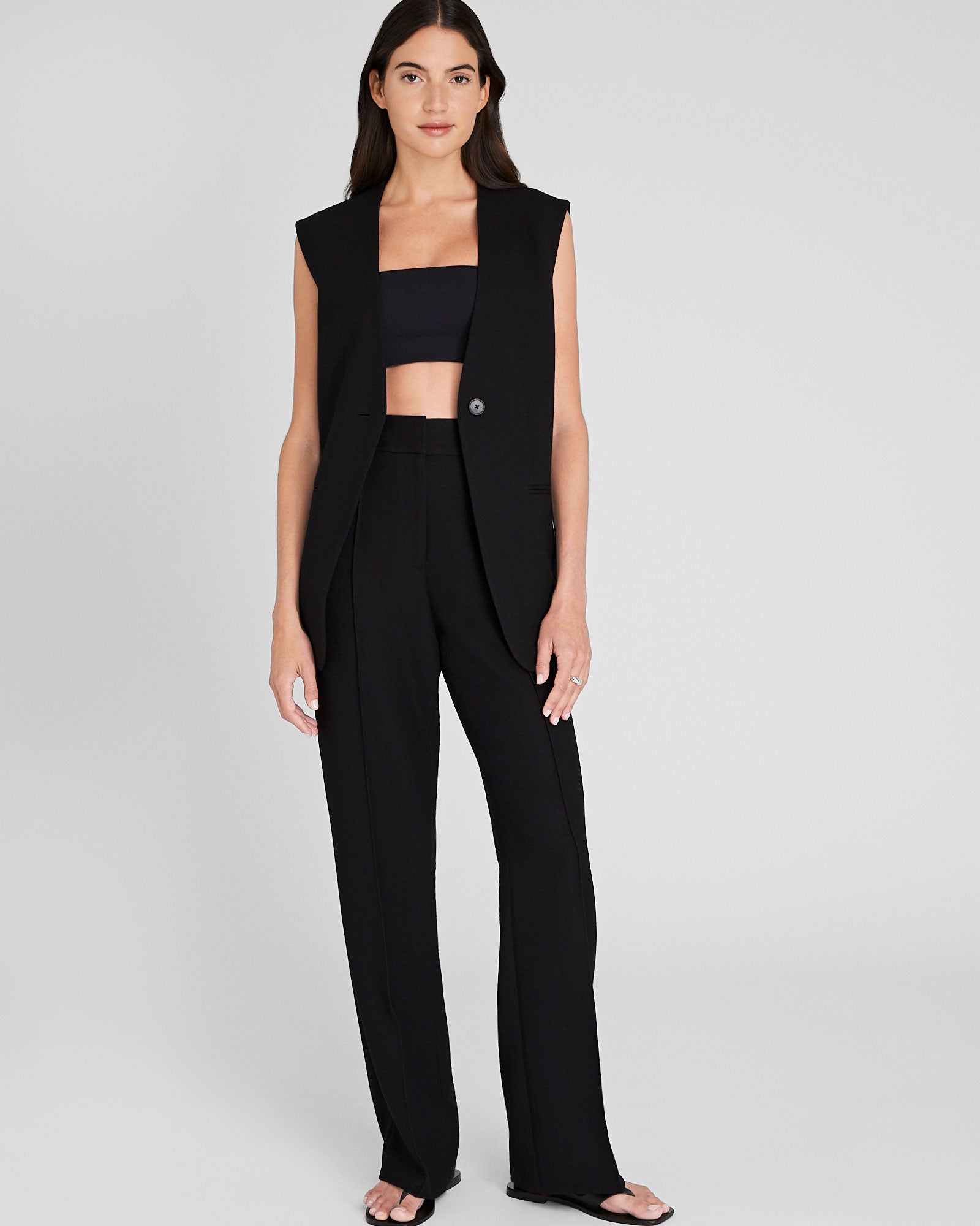 CLUB MONACO - Pantalon plissé pleine longueur - Noir