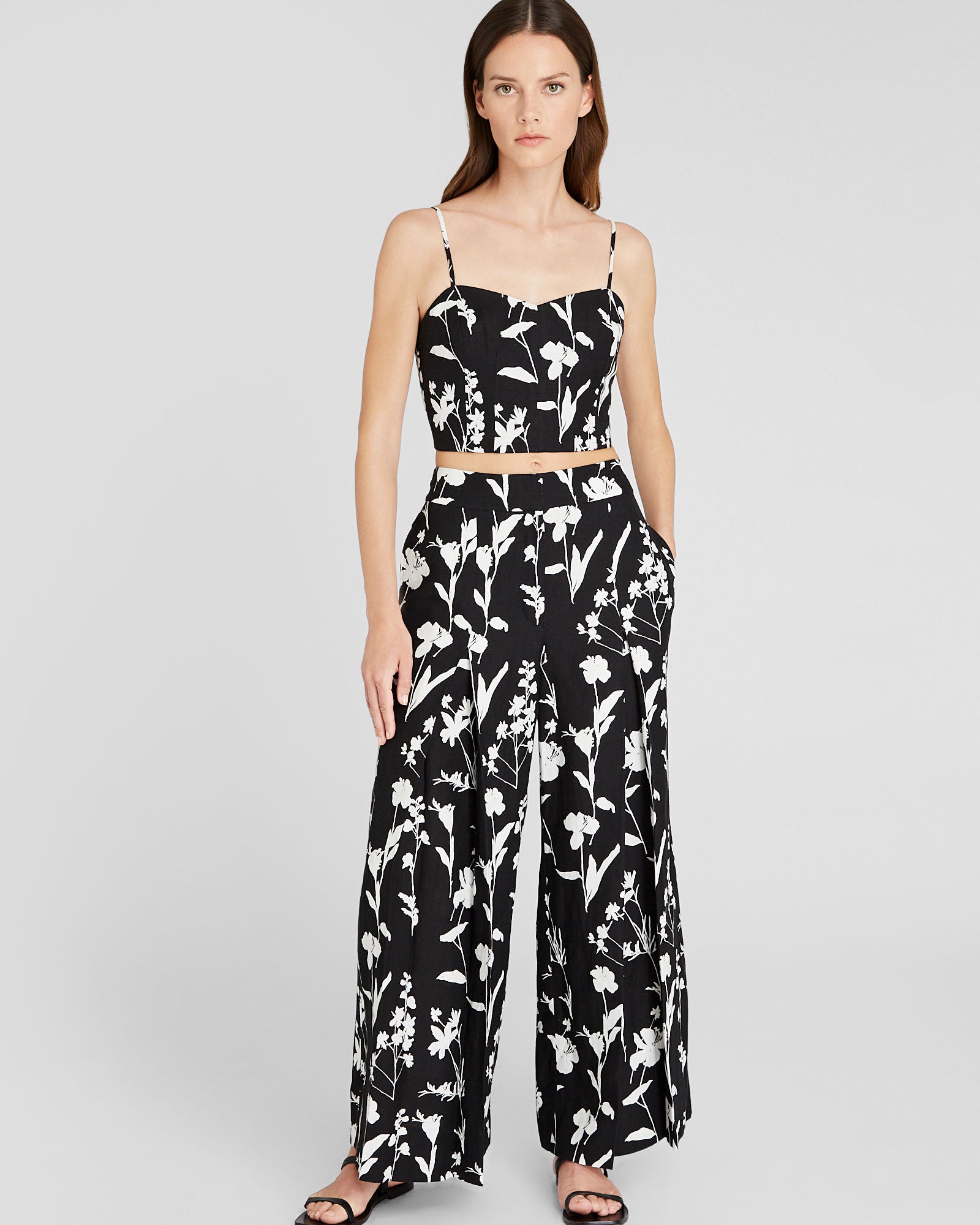 CLUB MONACO - Pantalon imprimé élastique à plis - Noir