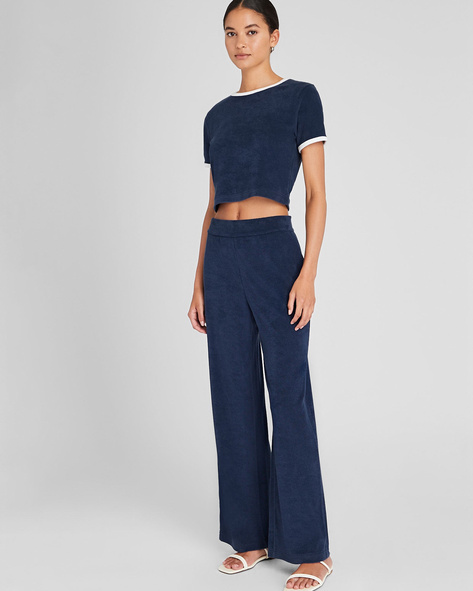 CLUB MONACO - Pantalon à enfiler en tissu éponge - Marine