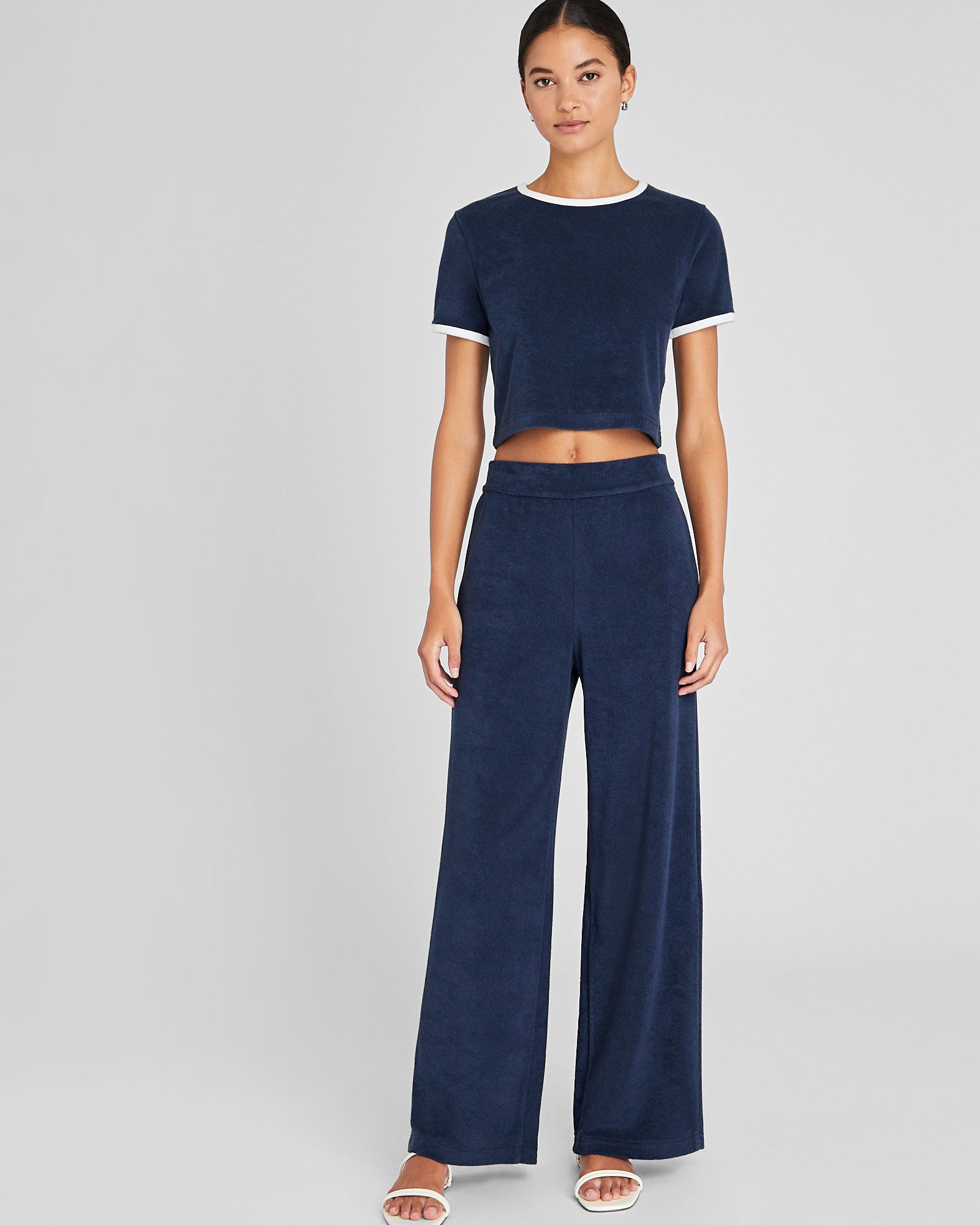 CLUB MONACO - Pantalon à enfiler en tissu éponge - Marine