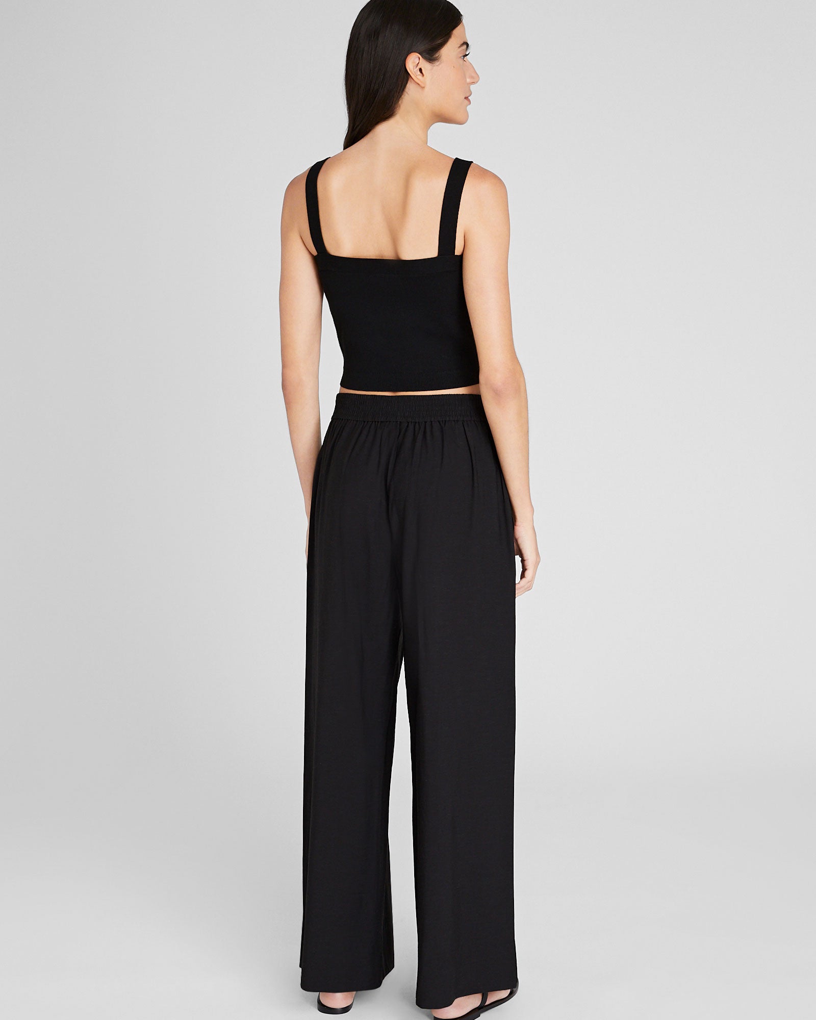CLUB MONACO - Pleat Detail Elasticated Pant - Black