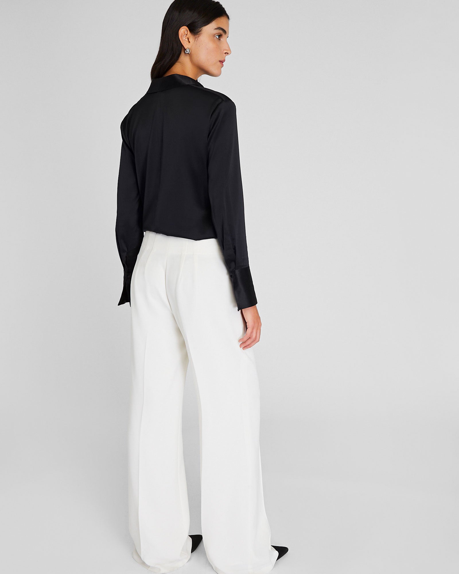CLUB MONACO - High-Rise Fluid Crepe Trouser - Off White