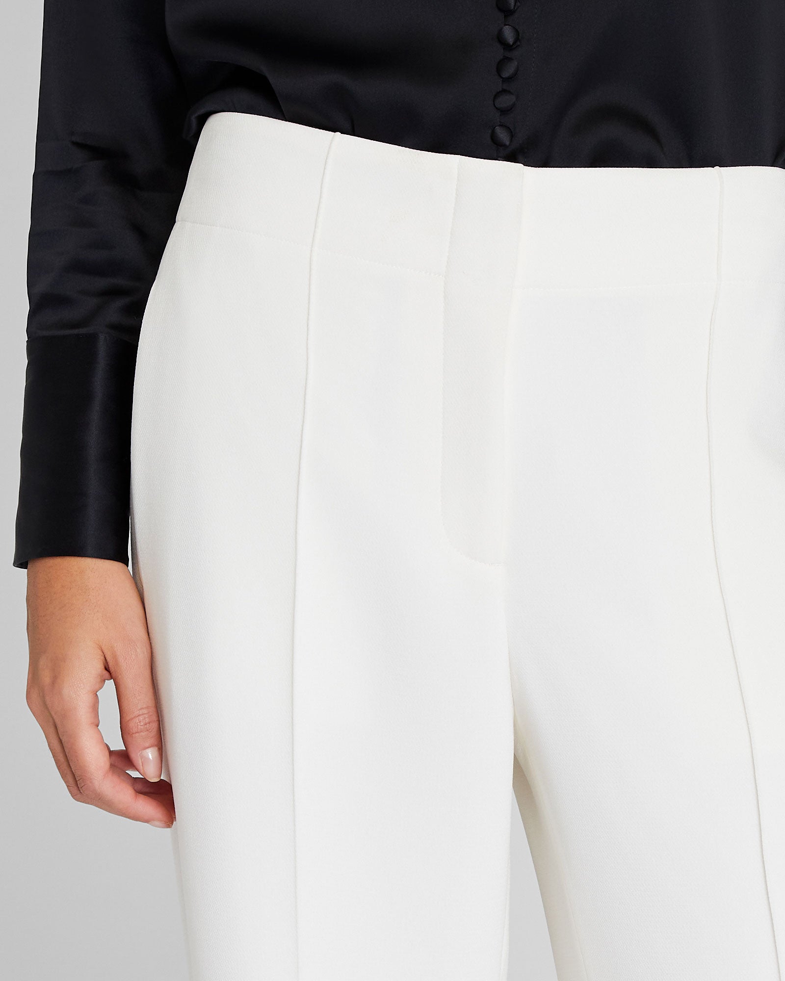 CLUB MONACO - High-Rise Fluid Crepe Trouser - Off White