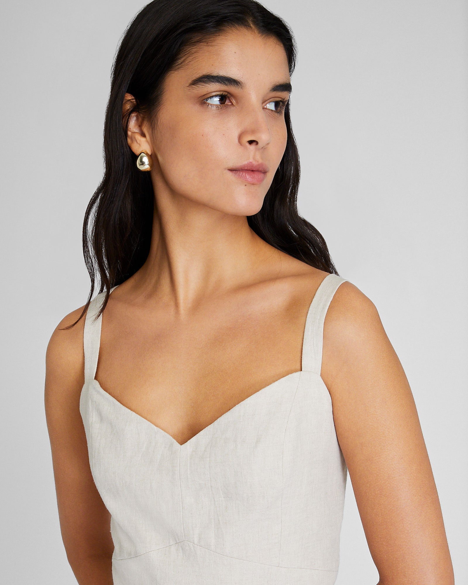 CLUB MONACO - Fluted Hem Mini Dress - Flaxseed