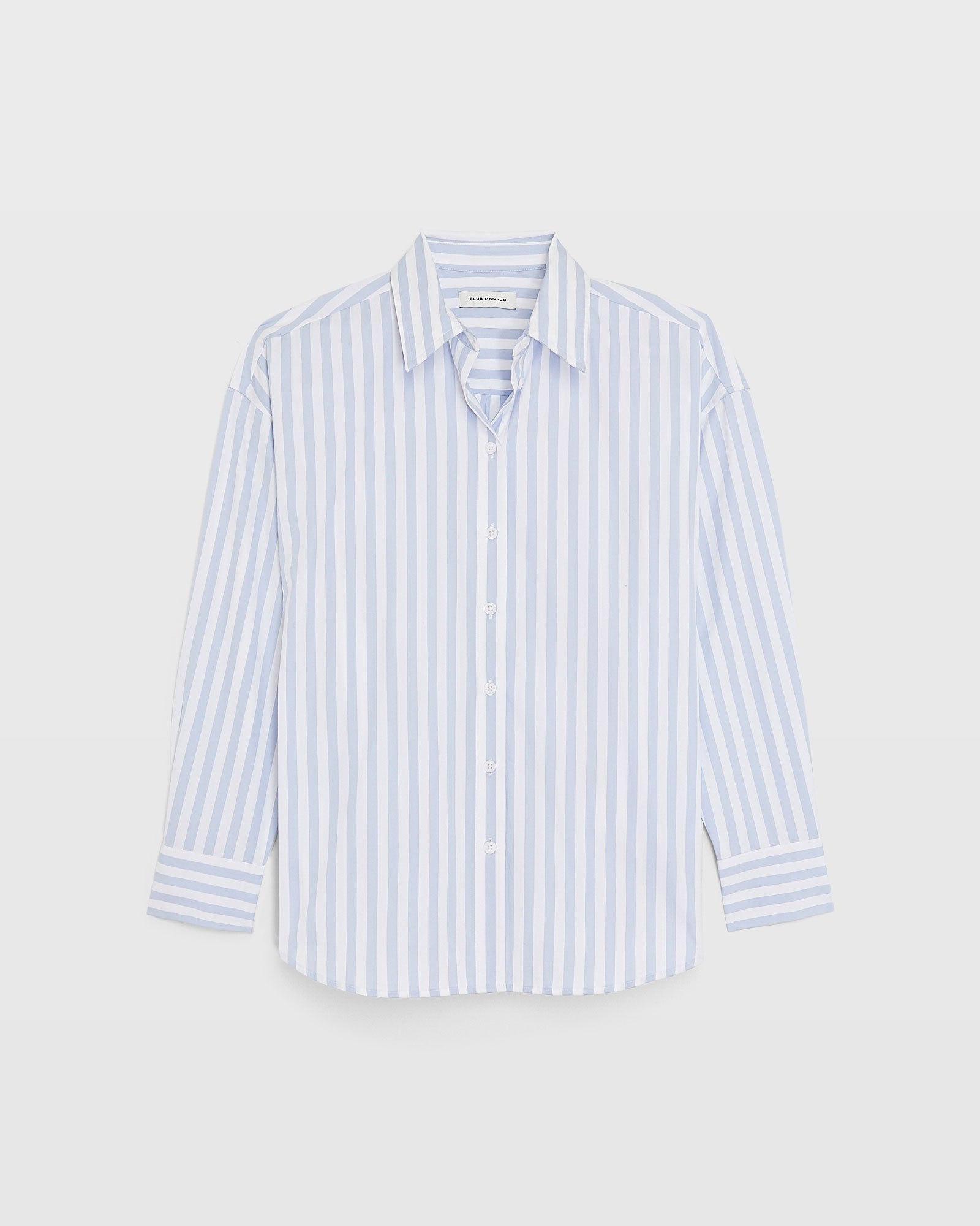 CLUB MONACO - Stripe Classic Button-Down Shirt - Blue White Stripe