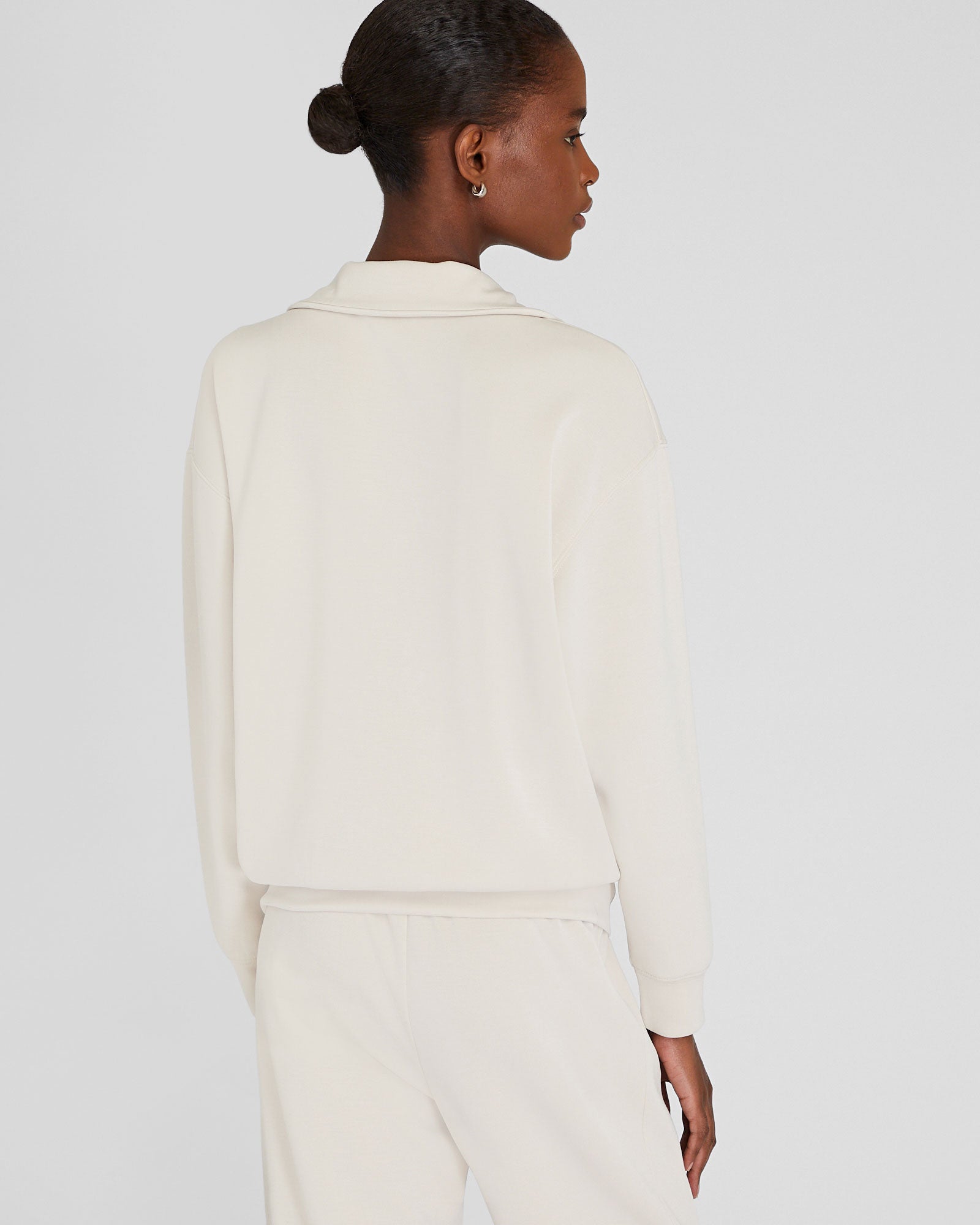 CLUB MONACO - Sandwash Scuba Quarter-Zip Sweater - Off White