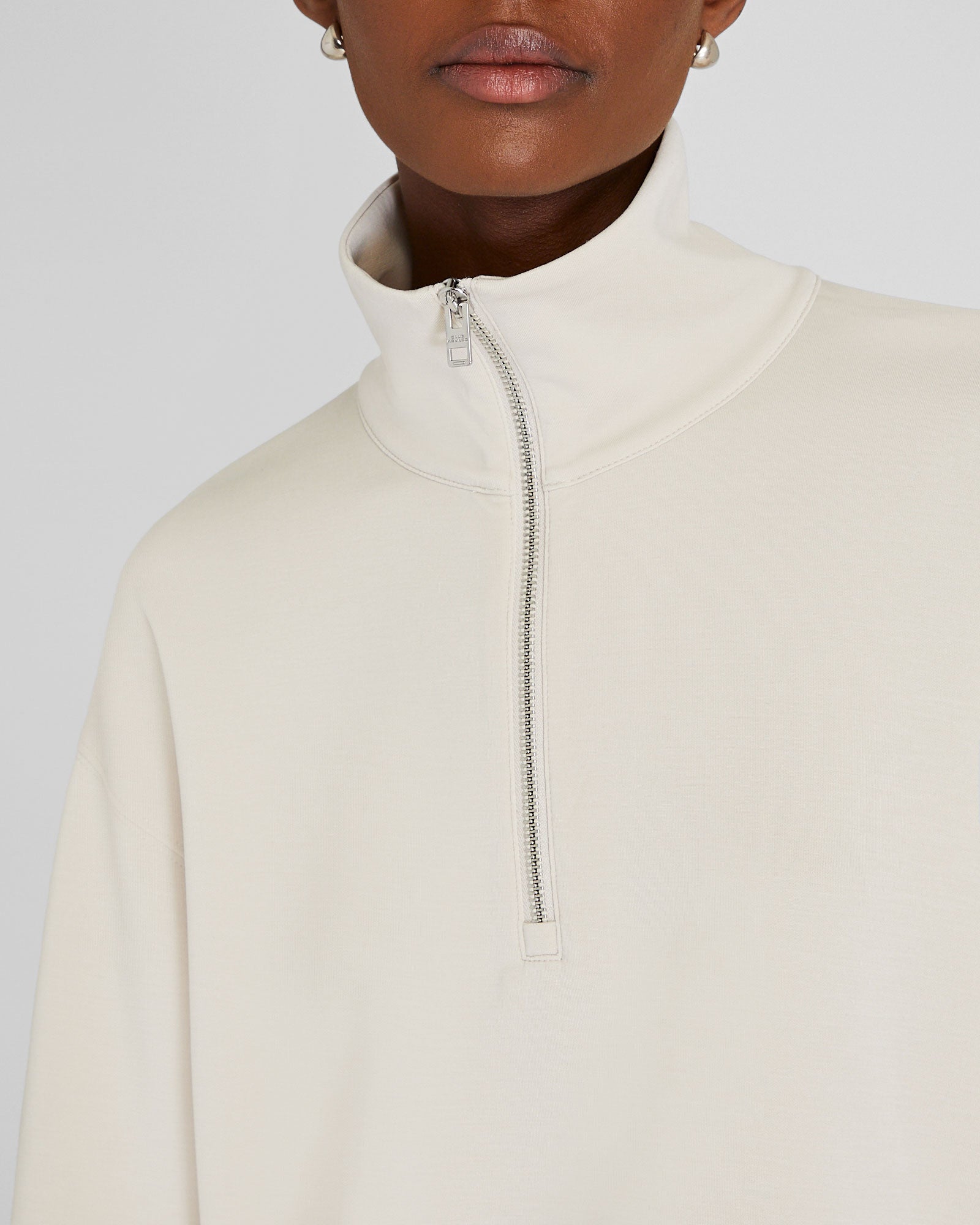 CLUB MONACO - Sandwash Scuba Quarter-Zip Sweater - Off White