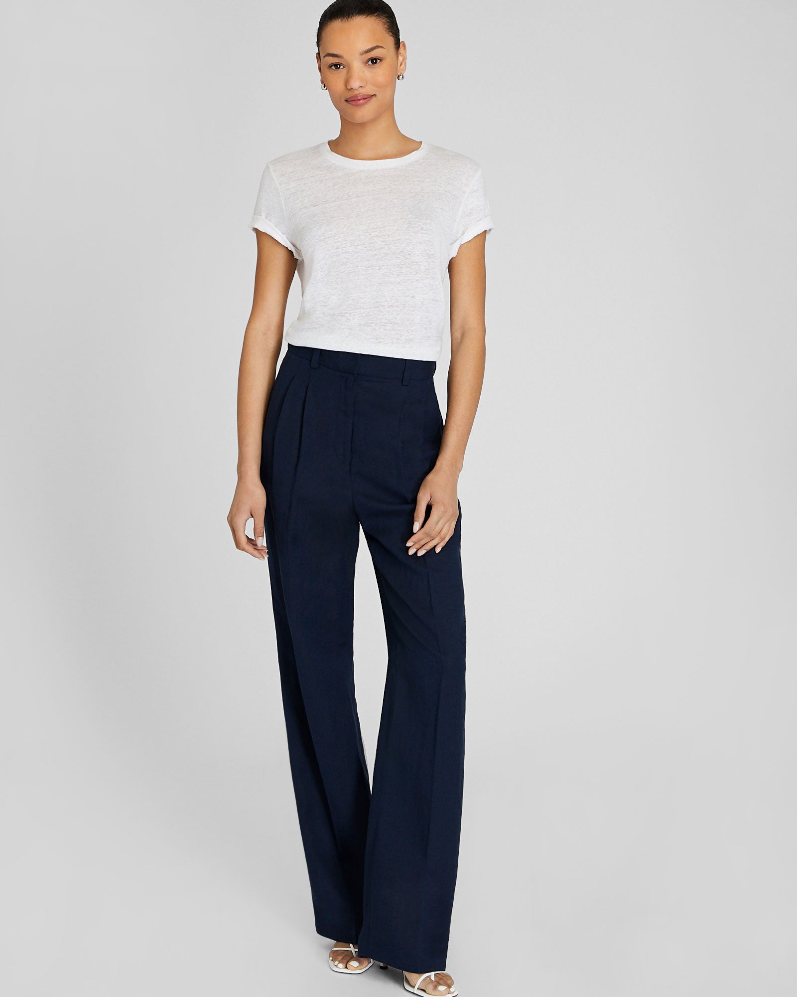 CLUB MONACO - Linen Tee - White