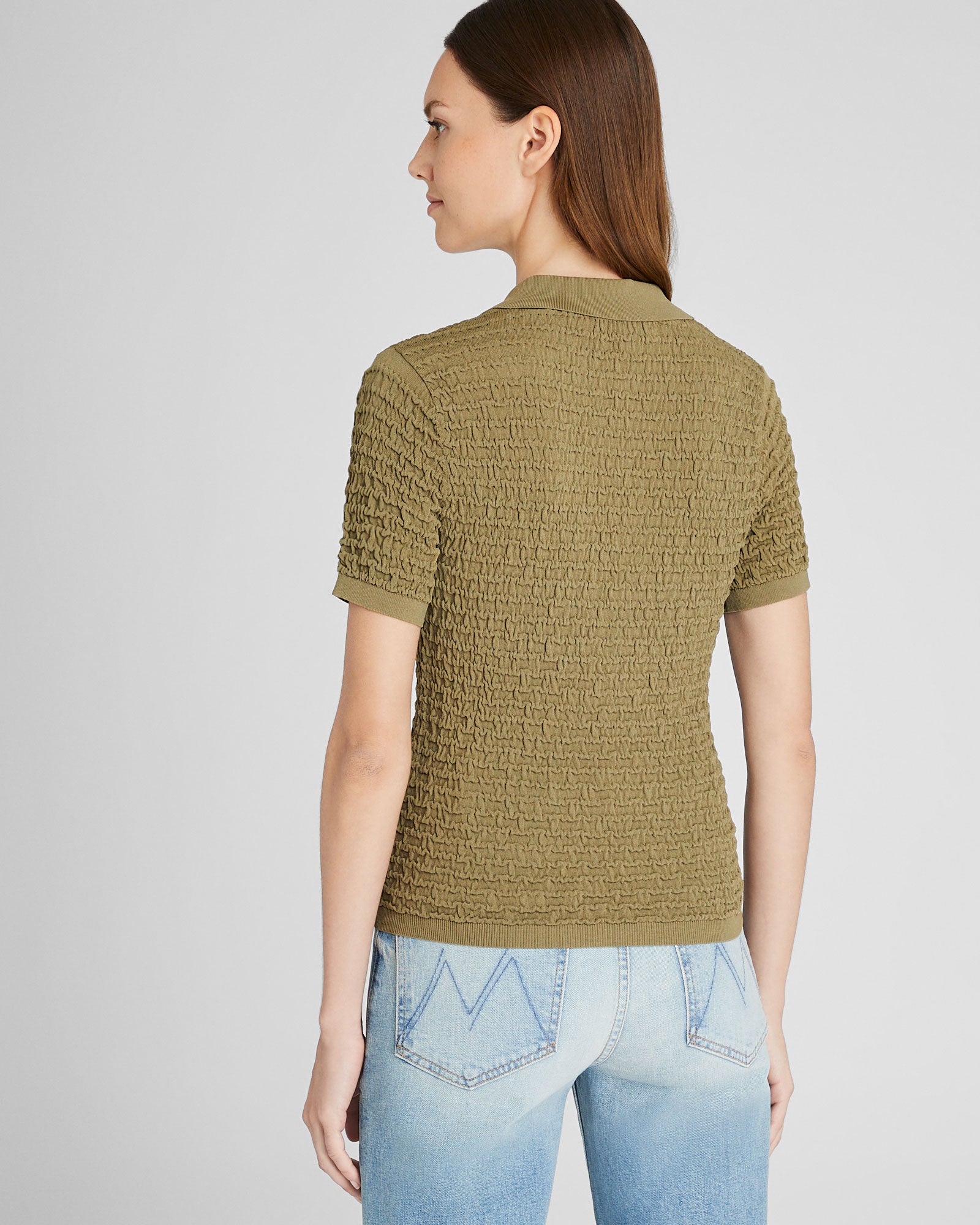 CLUB MONACO - Polo à points froncés - Thym