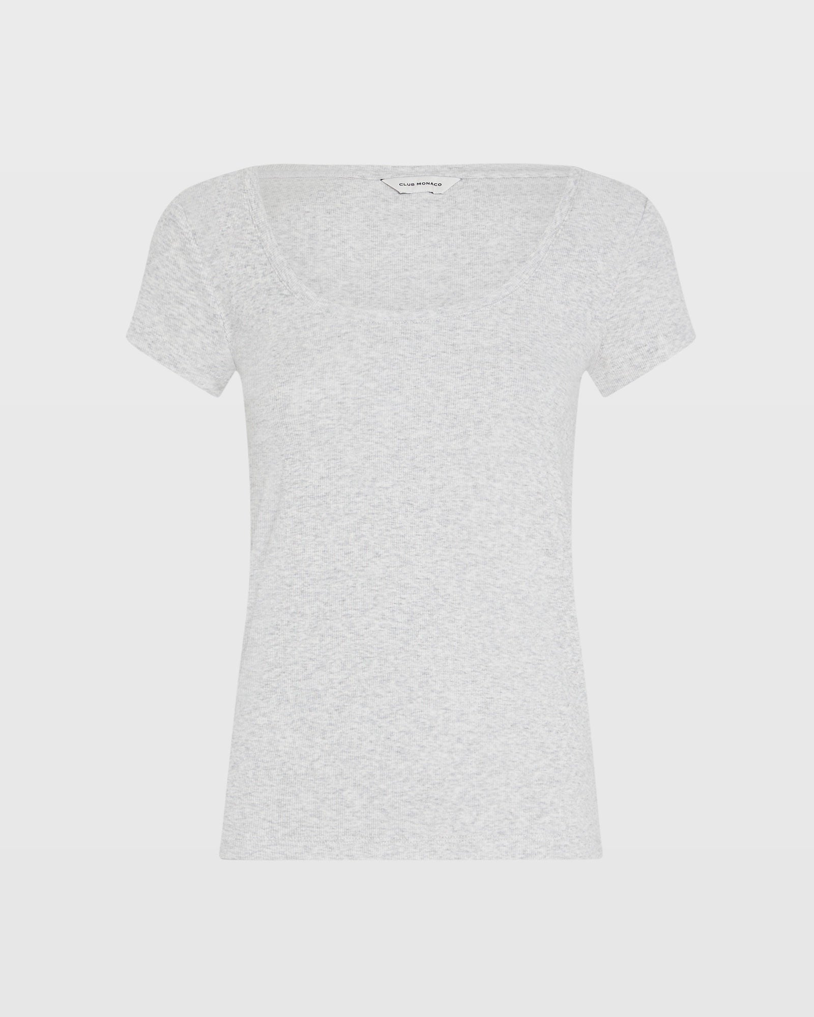 CLUB MONACO - Bowee Scoop Neck Tee - Light Heather Grey