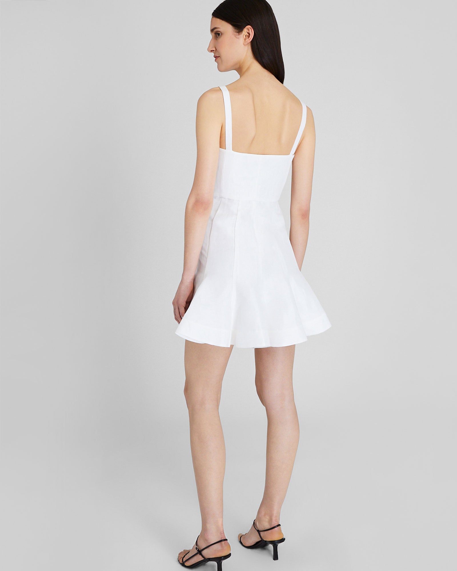 CLUB MONACO - Fluted Hem Mini Dress - White