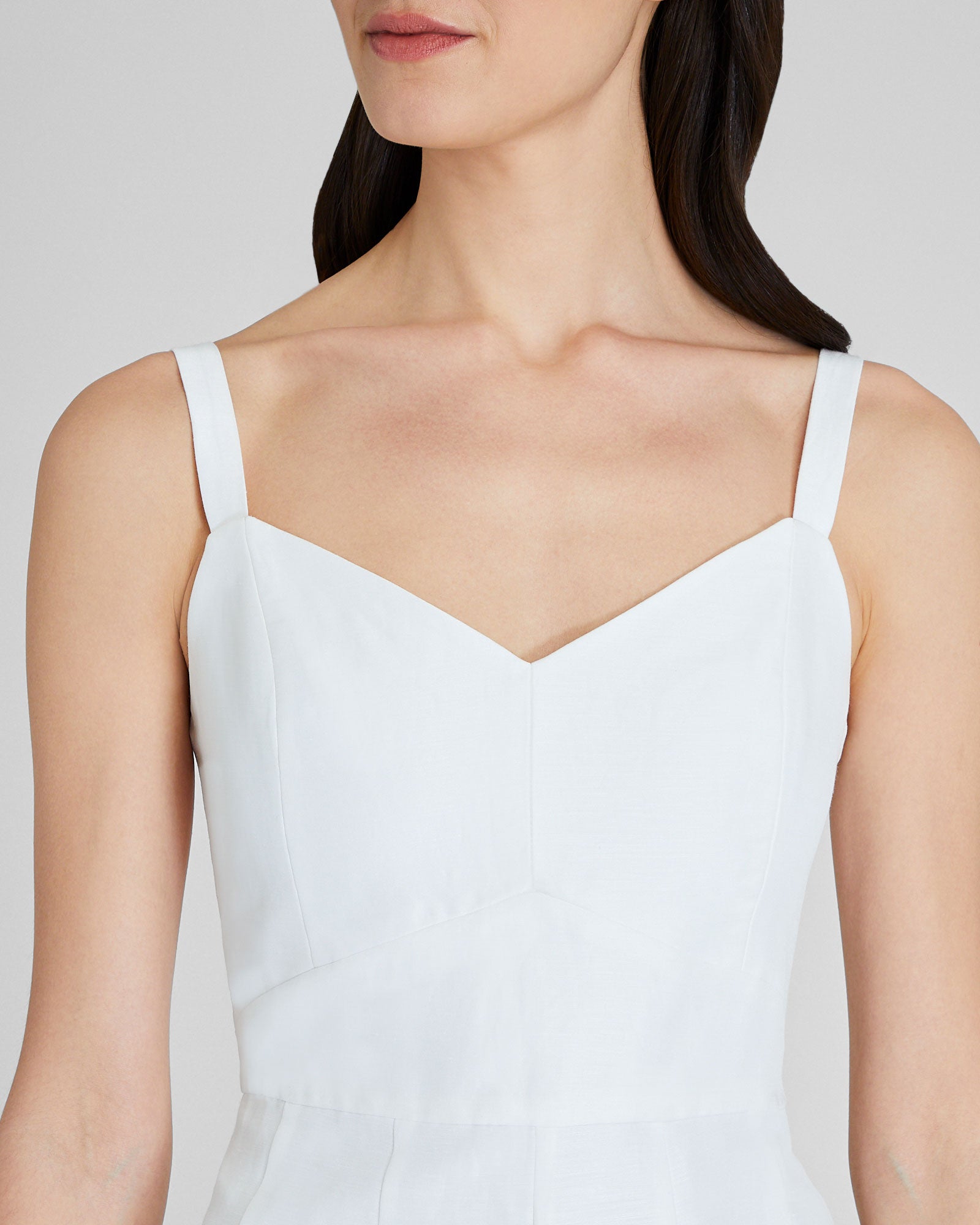 CLUB MONACO - Fluted Hem Mini Dress - White