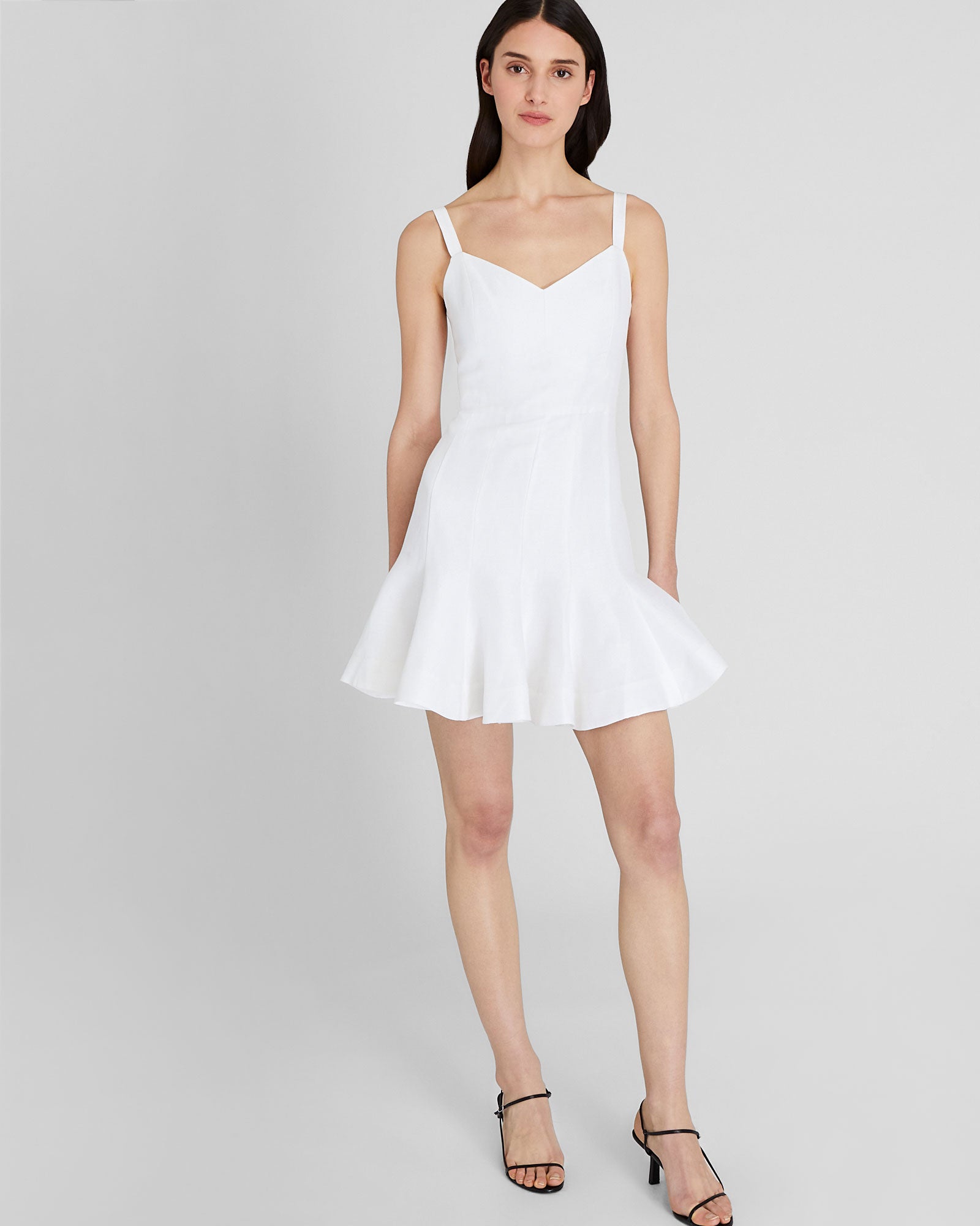 CLUB MONACO - Fluted Hem Mini Dress - White