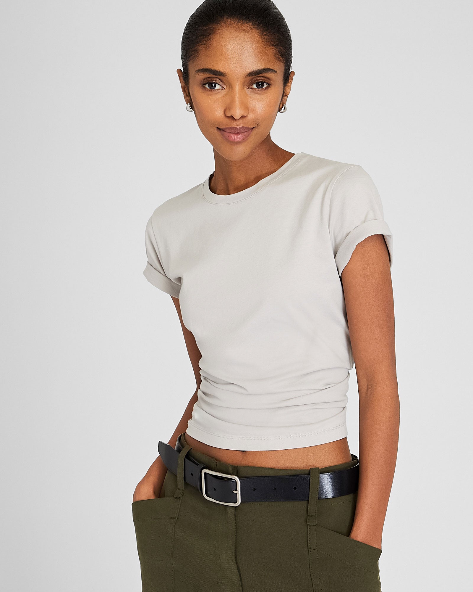 CLUB MONACO - The Crewneck Tee - Light Grey