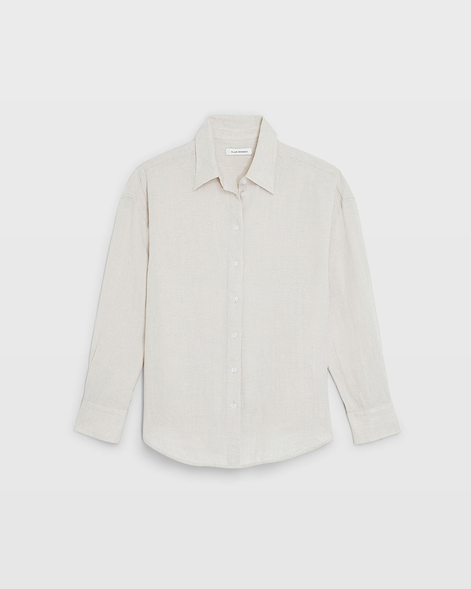 CLUB MONACO - Chemise en lin boutonnée à l'avant - Graine de lin