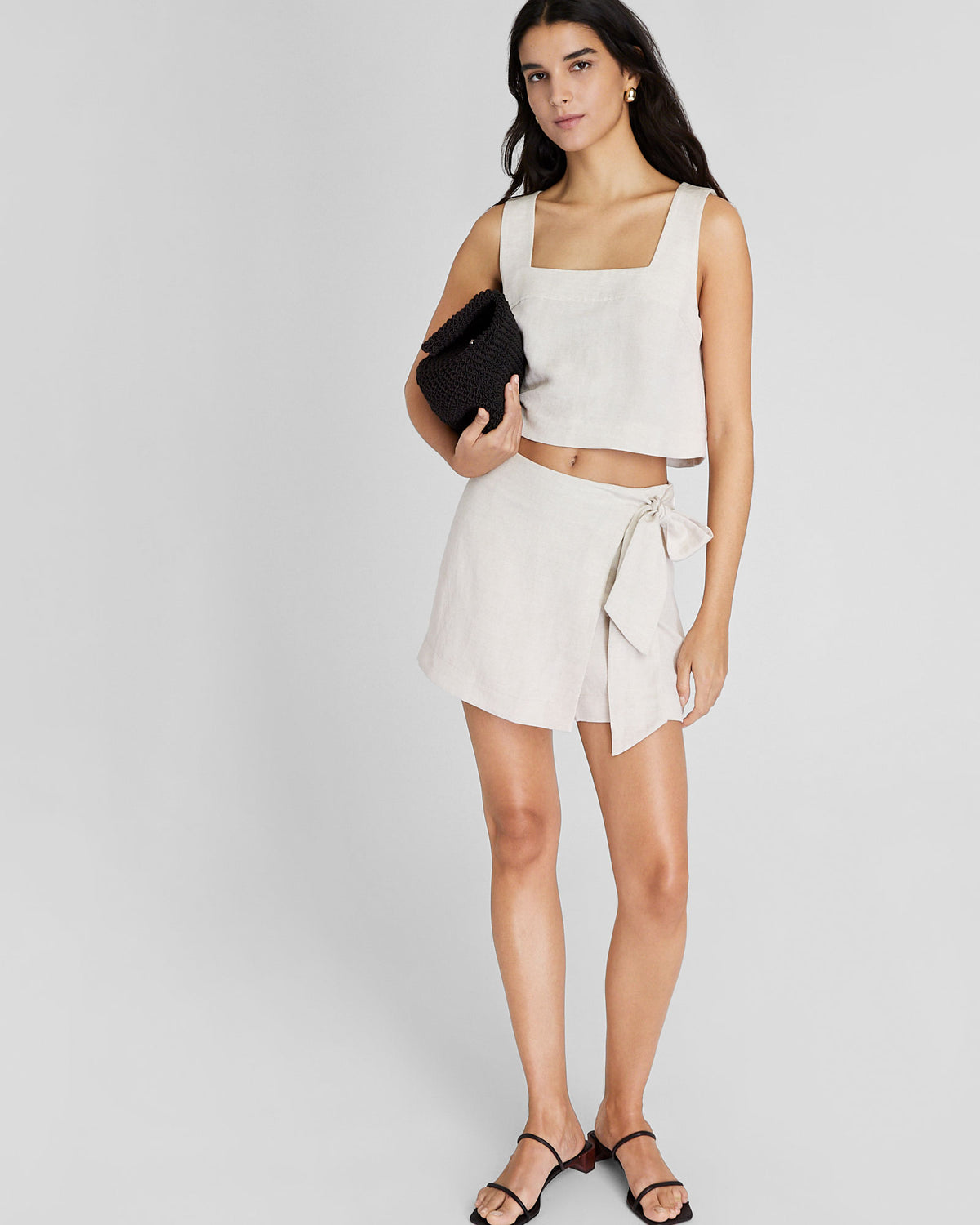 Club Monaco - Minijupe short style paréo - Graine de lin