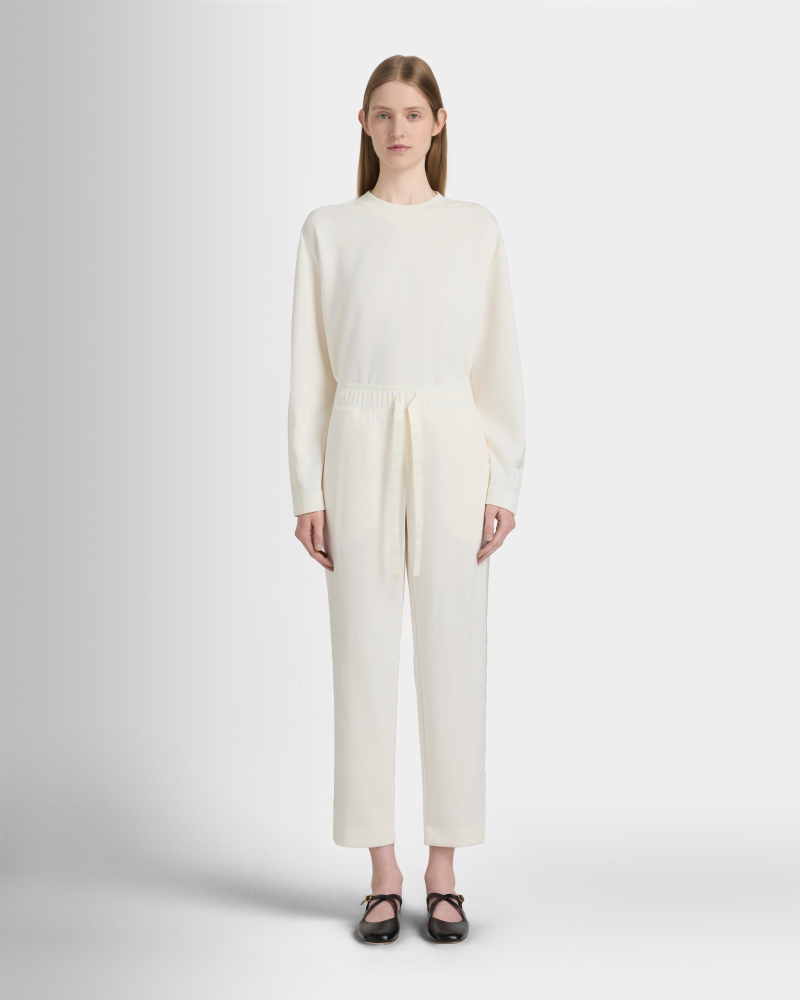 Club Monaco - Chandail avec rayure en satin - Blanc Antique