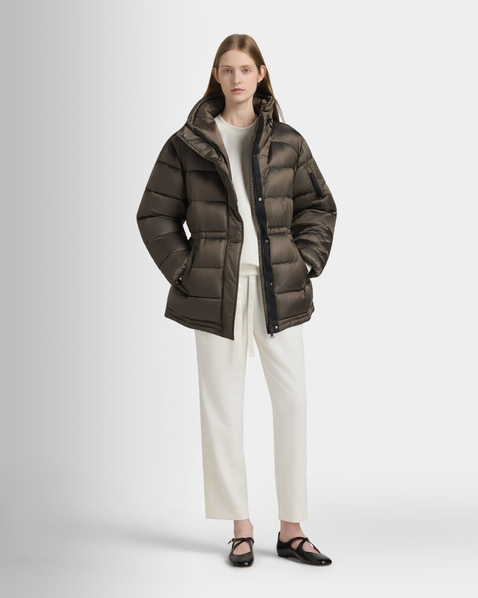 Club Monaco - Chandail avec rayure en satin - Blanc Antique