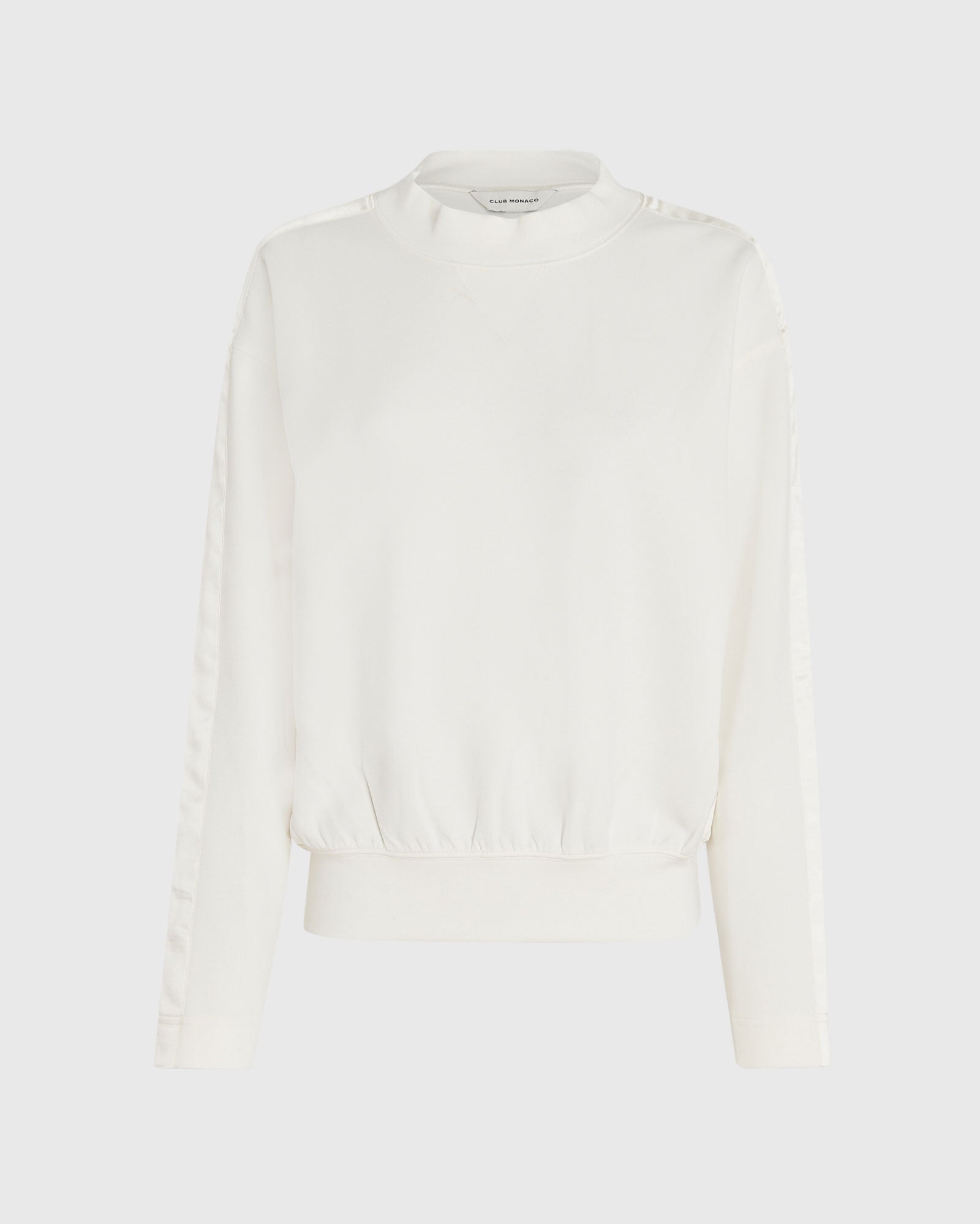 CLUB MONACO - Chandail avec rayure en satin - Blanc Antique
