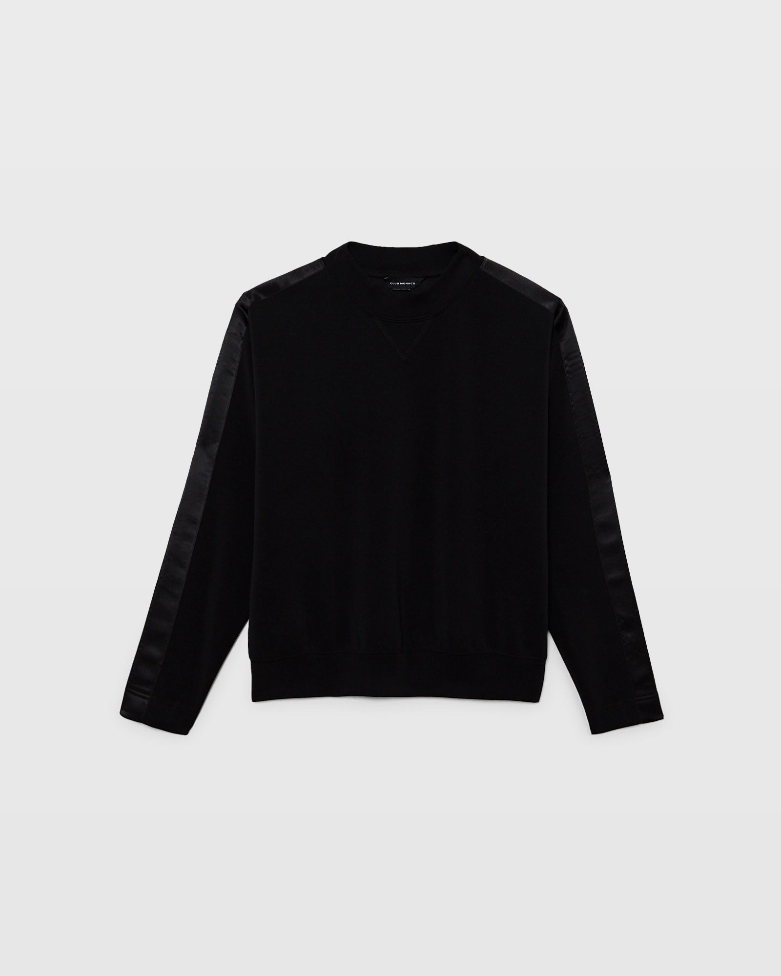 CLUB MONACO - Satin Stripe Sweatshirt - Black