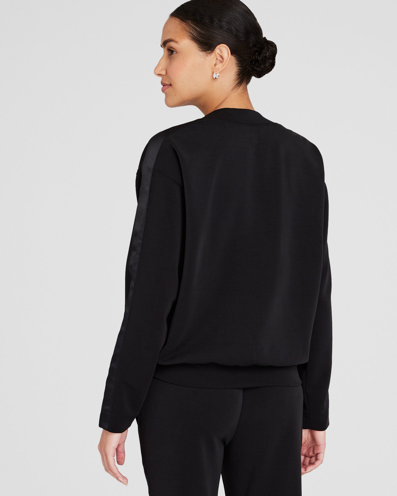 CLUB MONACO - Satin Stripe Sweatshirt - Black
