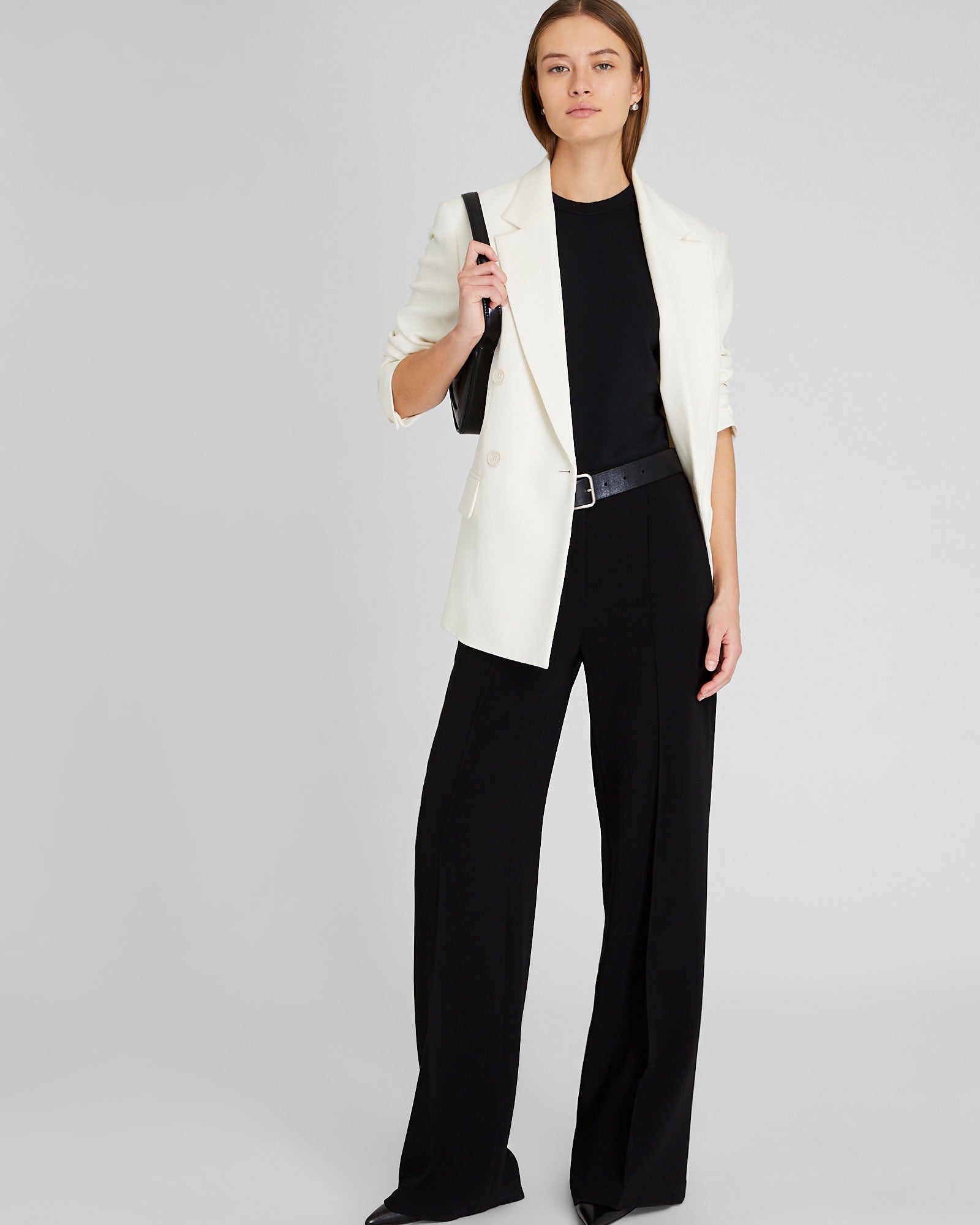 CLUB MONACO - High-Rise Fluid Crepe Trouser - Black