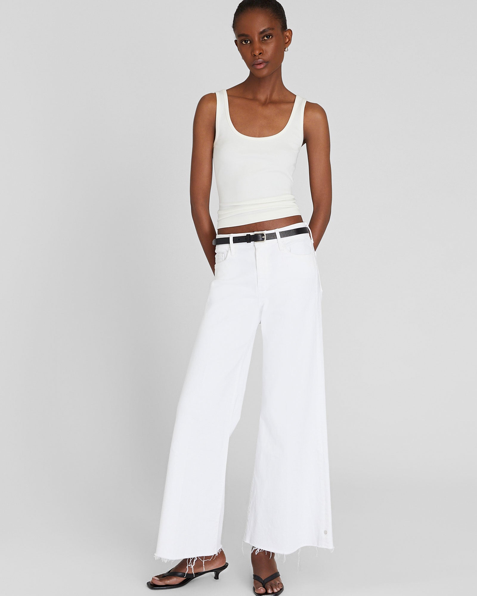 CLUB MONACO - Micro Rib Tank - White
