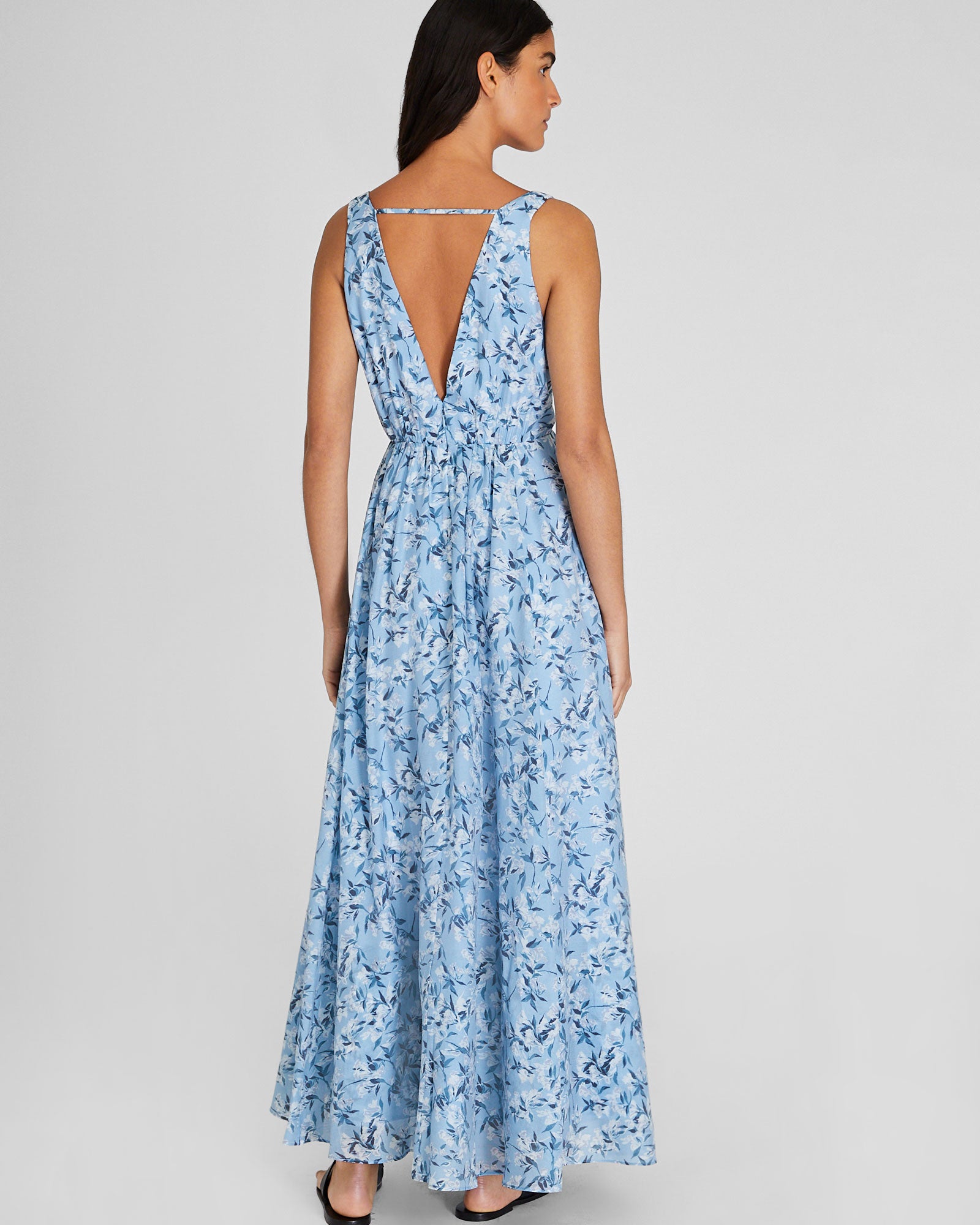 CLUB MONACO - Sleeveless Organza Maxi Dress - Blue Base