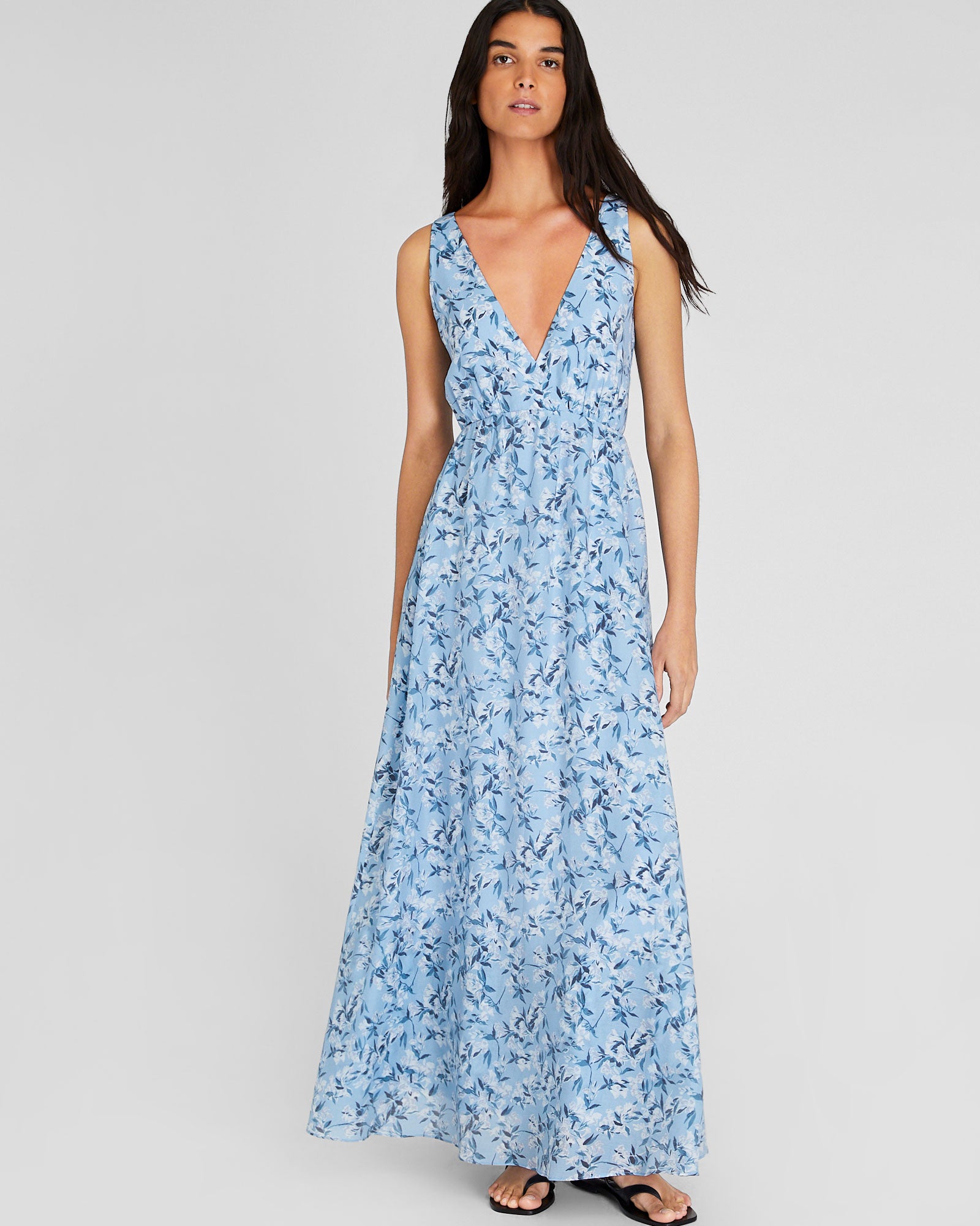 CLUB MONACO - Sleeveless Organza Maxi Dress - Blue Base