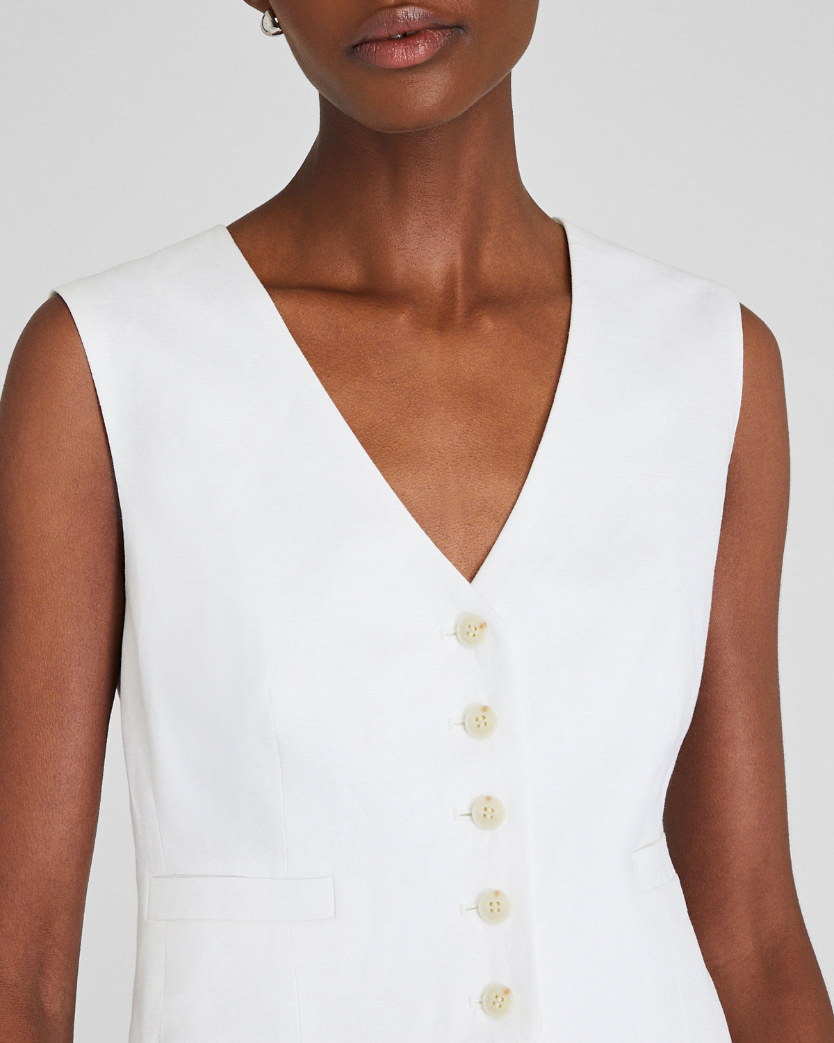 Club Monaco - Gilet en mélange de lin - Blanc Cassé