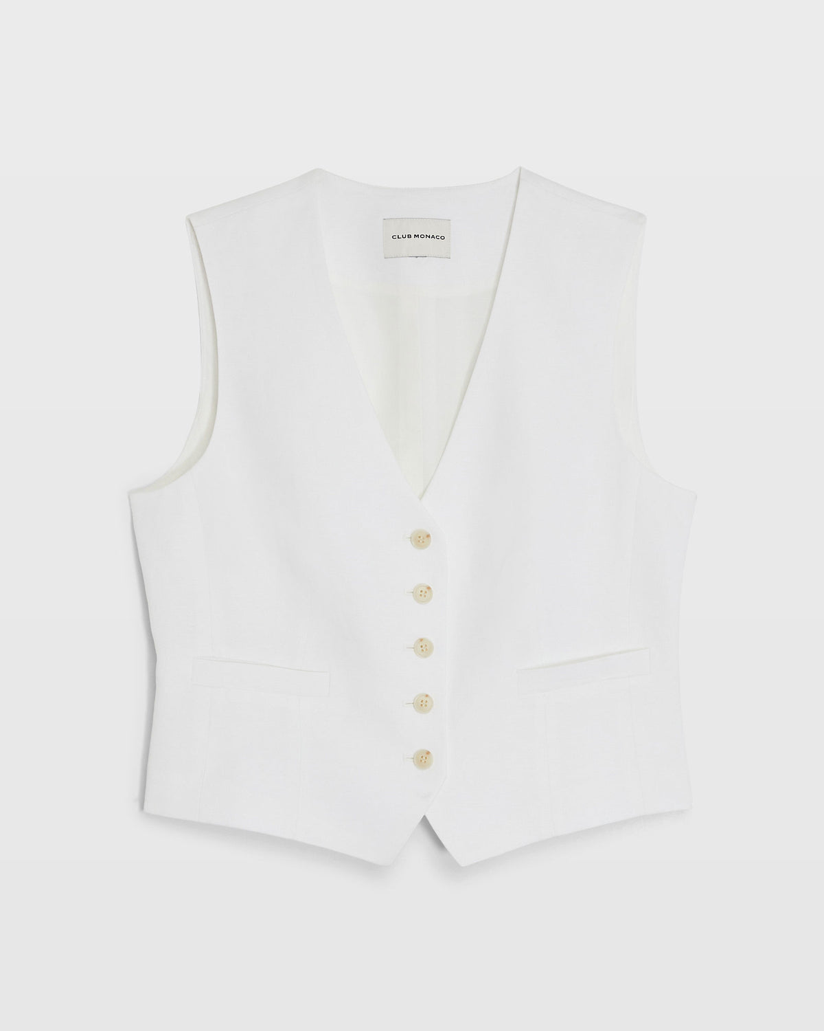 Club Monaco - Gilet en mélange de lin - Blanc Cassé
