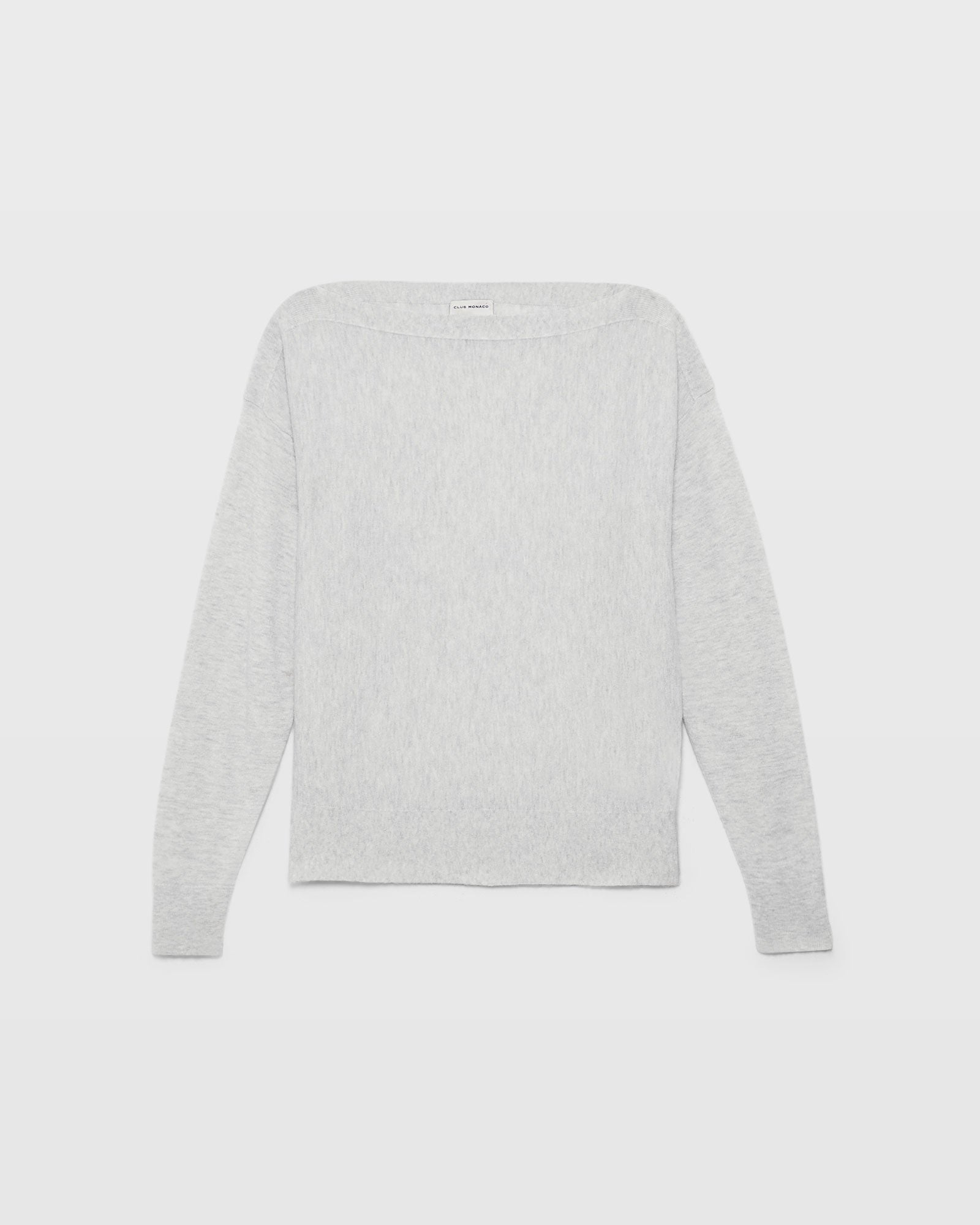 CLUB MONACO - Cashmere Boatneck Sweater - Light Heather Grey