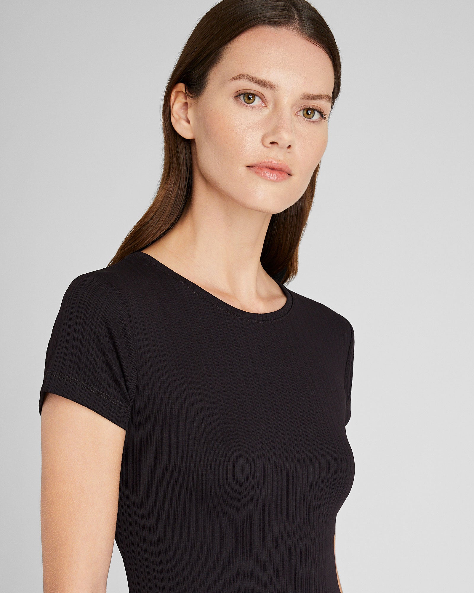 CLUB MONACO - Bowee Plissé Tee Dress - Black