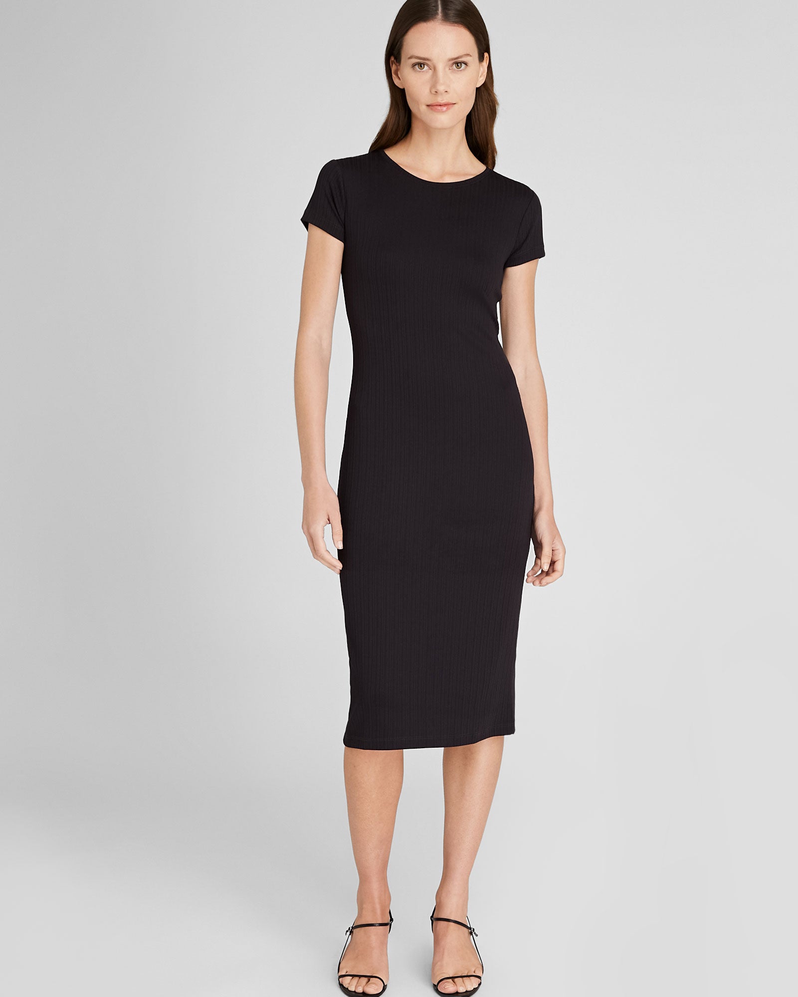 CLUB MONACO - Bowee Plissé Tee Dress - Black